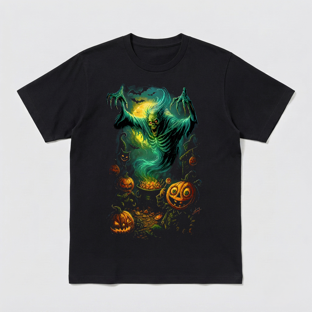 Inspired by Classic Halloween Horror –Candy Cauldron Ghost Wraith Shirt