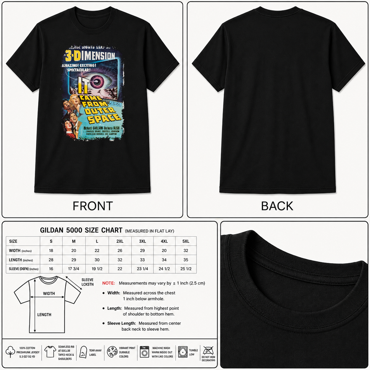 It Came from Outer Space (1953) - Movie Poster inspired Unisex Black Shirt