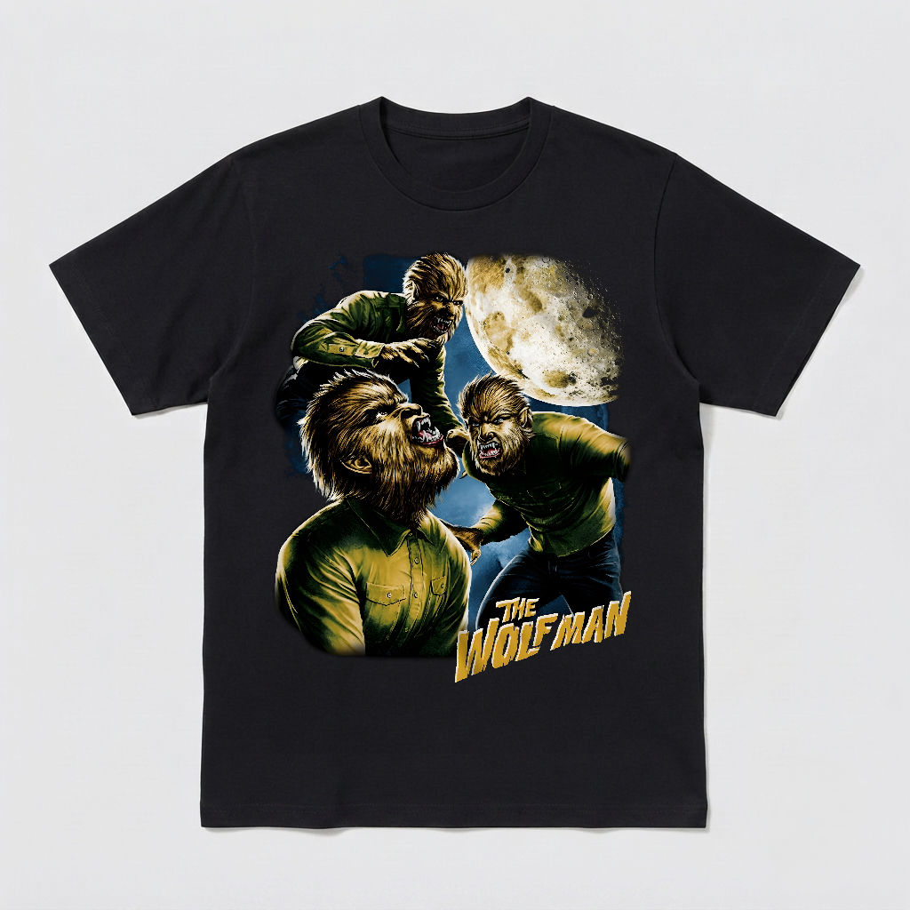 Vintage Wolf Man Horror Movie Graphic Shirt