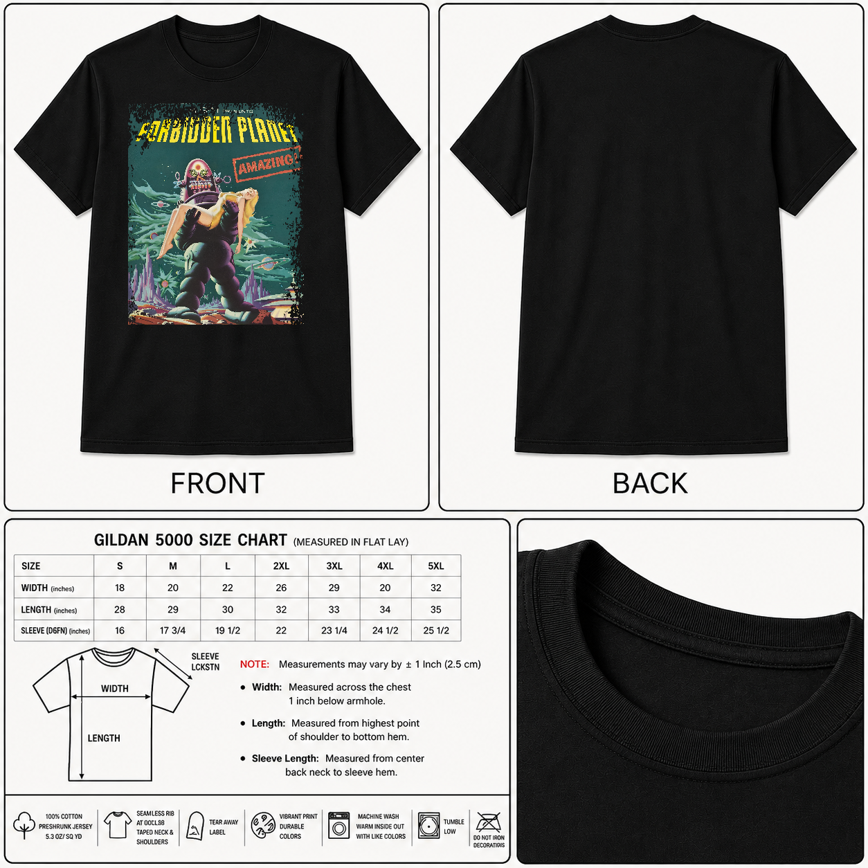 The Forbidden Planet - Movie Poster Inspired Unisex Black Shirt