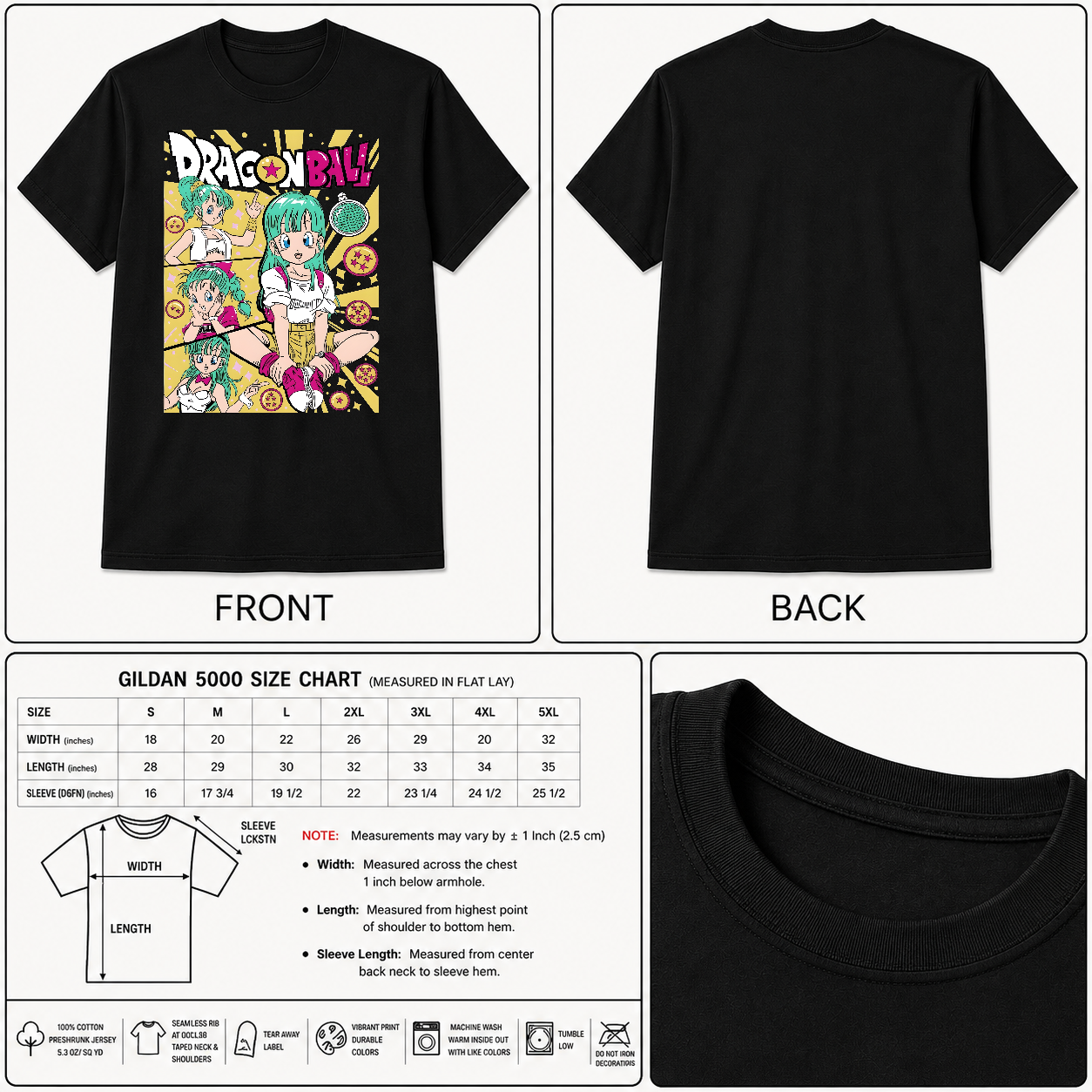 Bulma Shirt Dragon Ball Anime Manga Goku Vegeta S-5XL