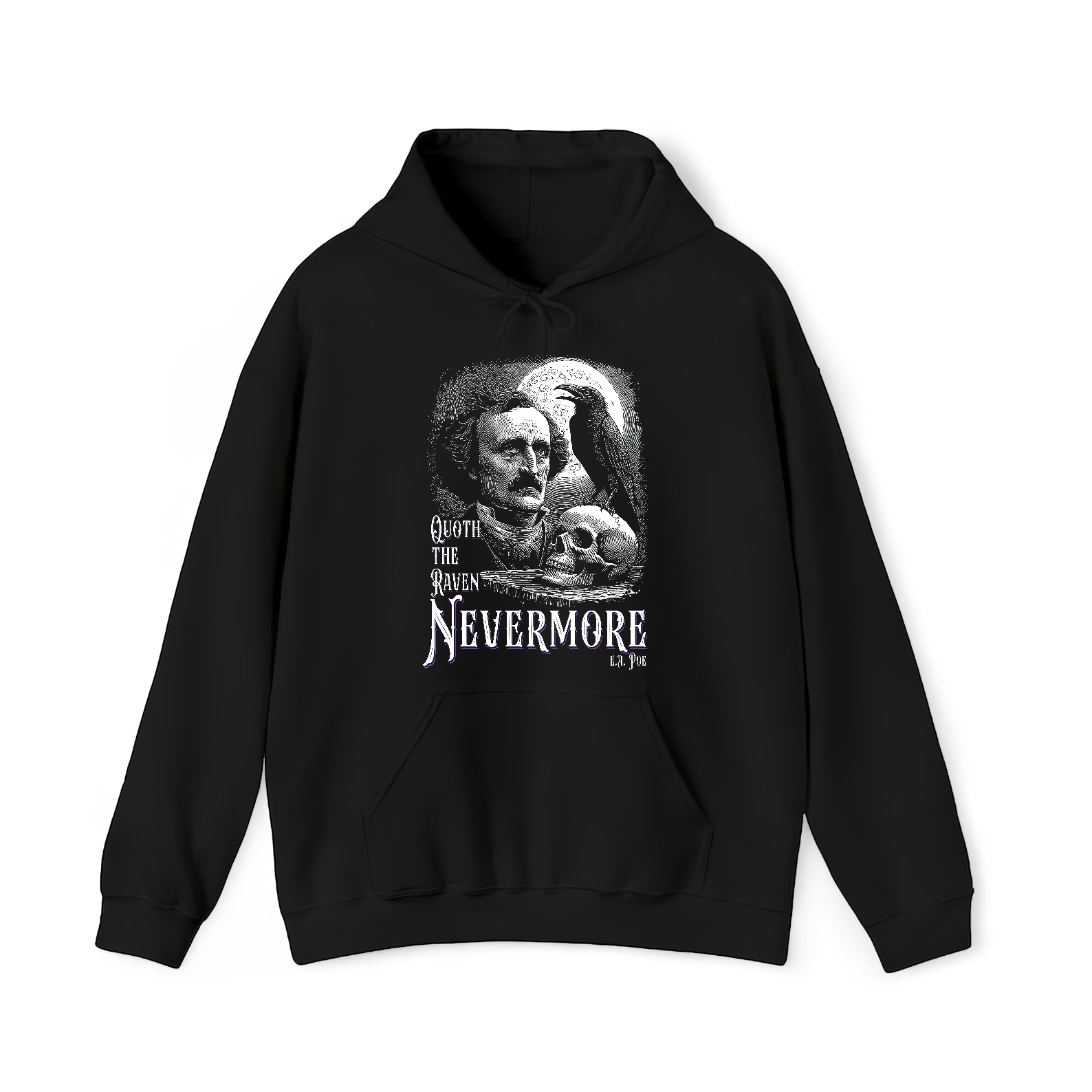 Edgar Allan Poe Raven Nevermore Gothic Horror Halloween Art Shirt - HQ