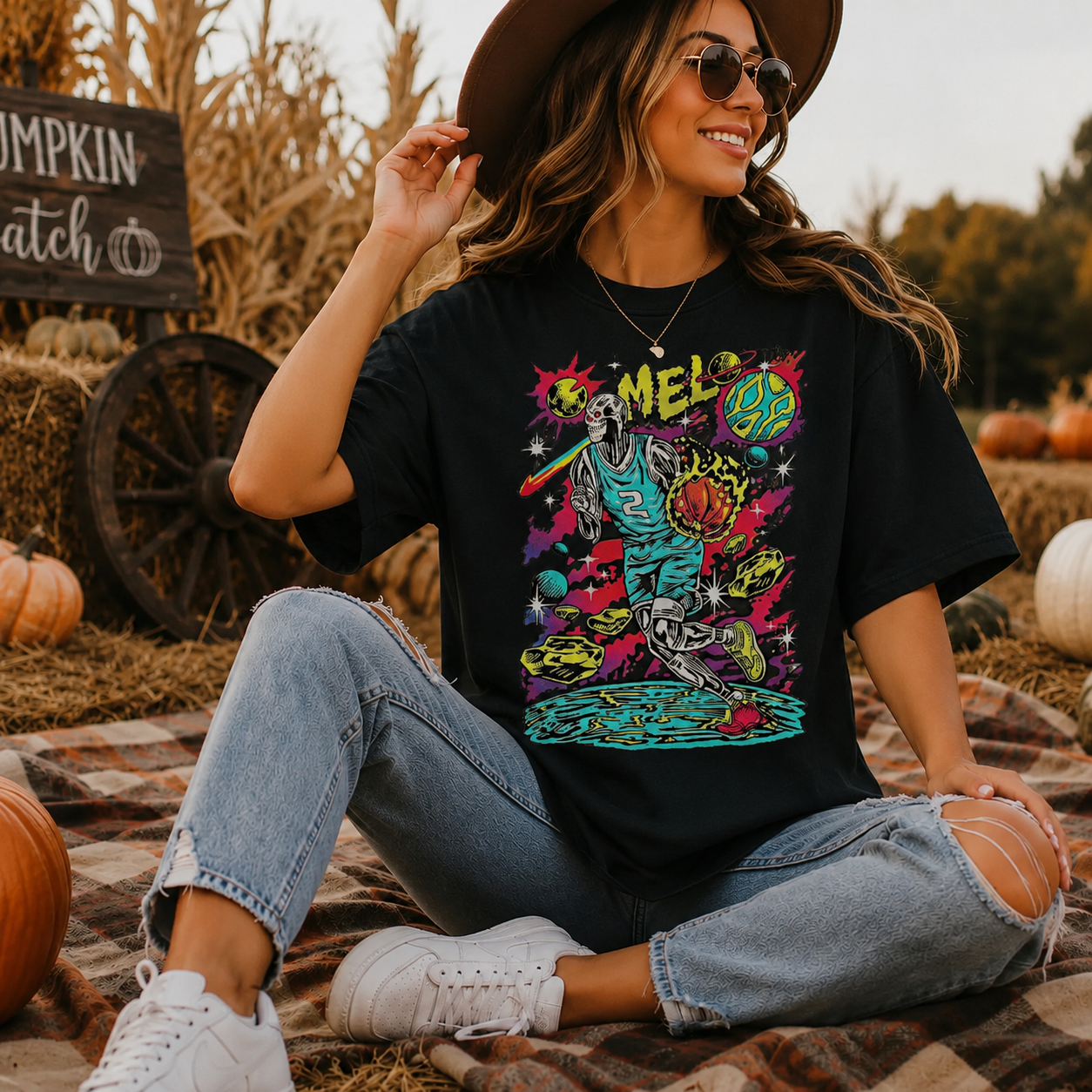 Psychedelic Skull Basketball Shirt Trippy Galaxy Graphic Tee Retro Streetwear