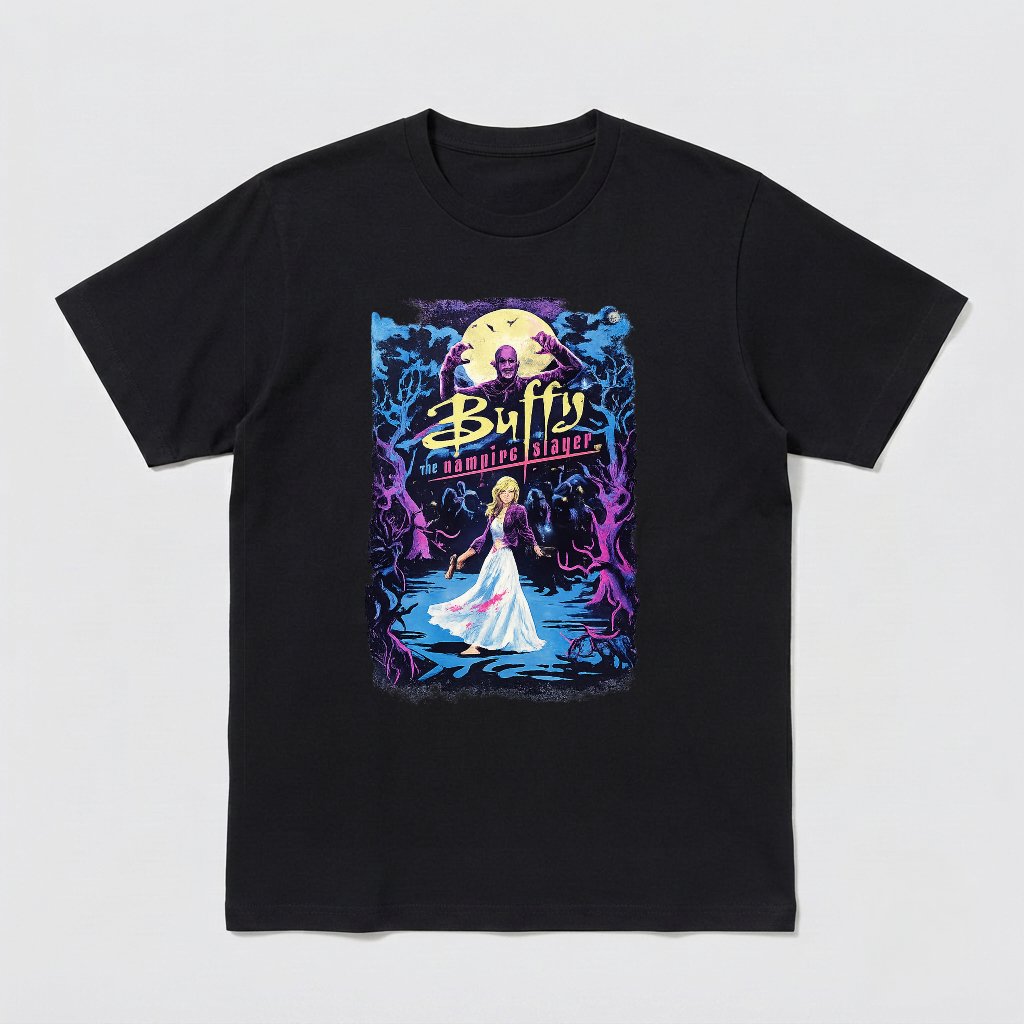 Buffy Vampire Slayer Shirt Retro Poster Art Unisex & Kids Vintage Cartoon - HQ