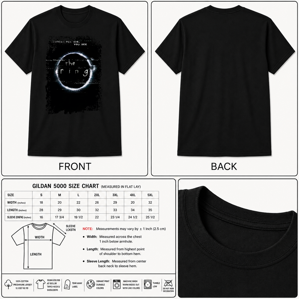 The Ring - Movie Poster Inspired Unisex Black Shirt