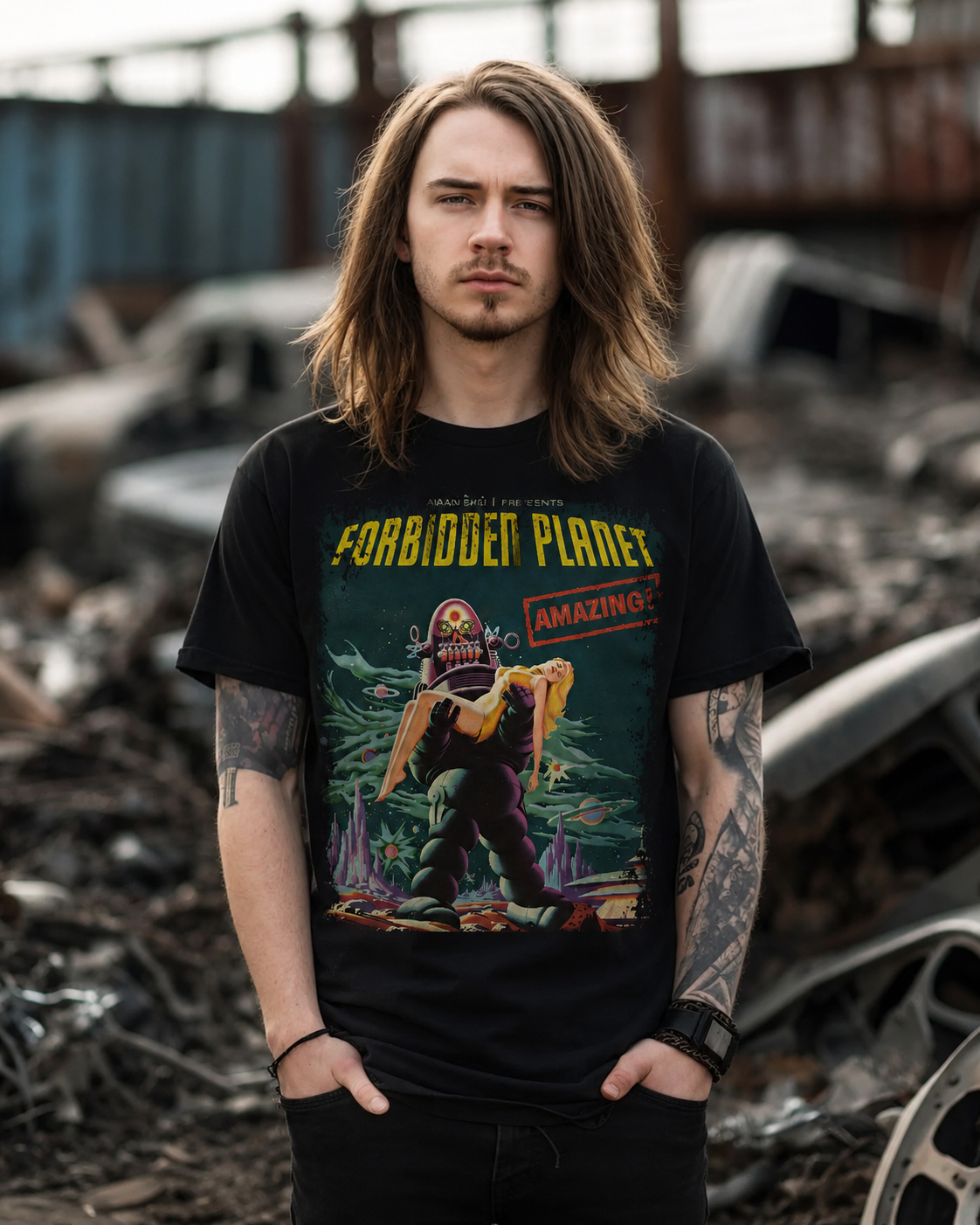 The Forbidden Planet - Movie Poster Inspired Unisex Black Shirt