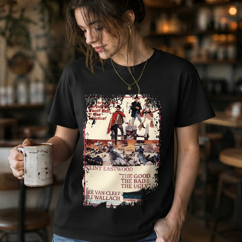 The Good, The Bad & The Ugly - Western Movie Poster inspired Unisex Black Shirt