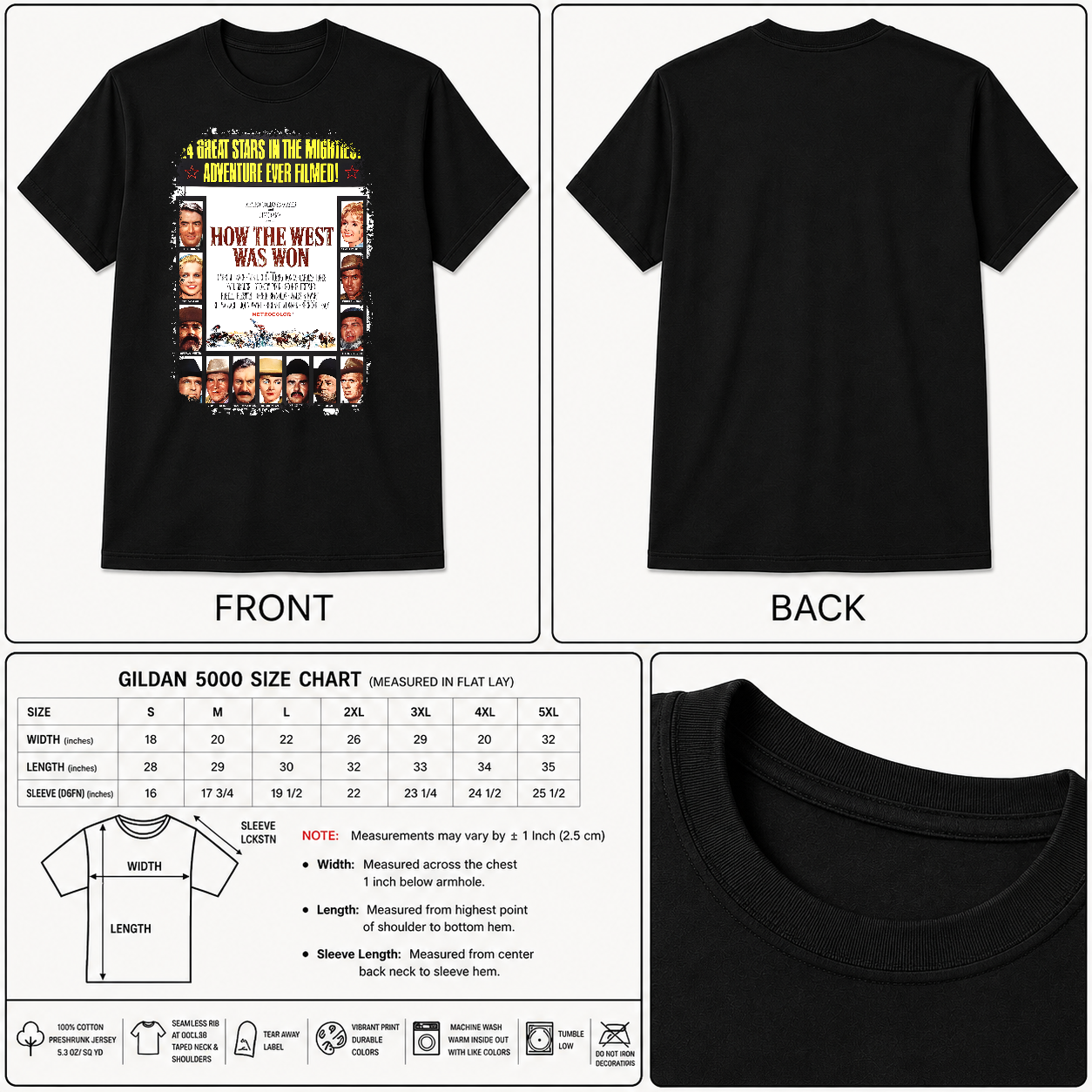 How the West Was Won - Western Movie Poster inspired Unisex Black Shirt
