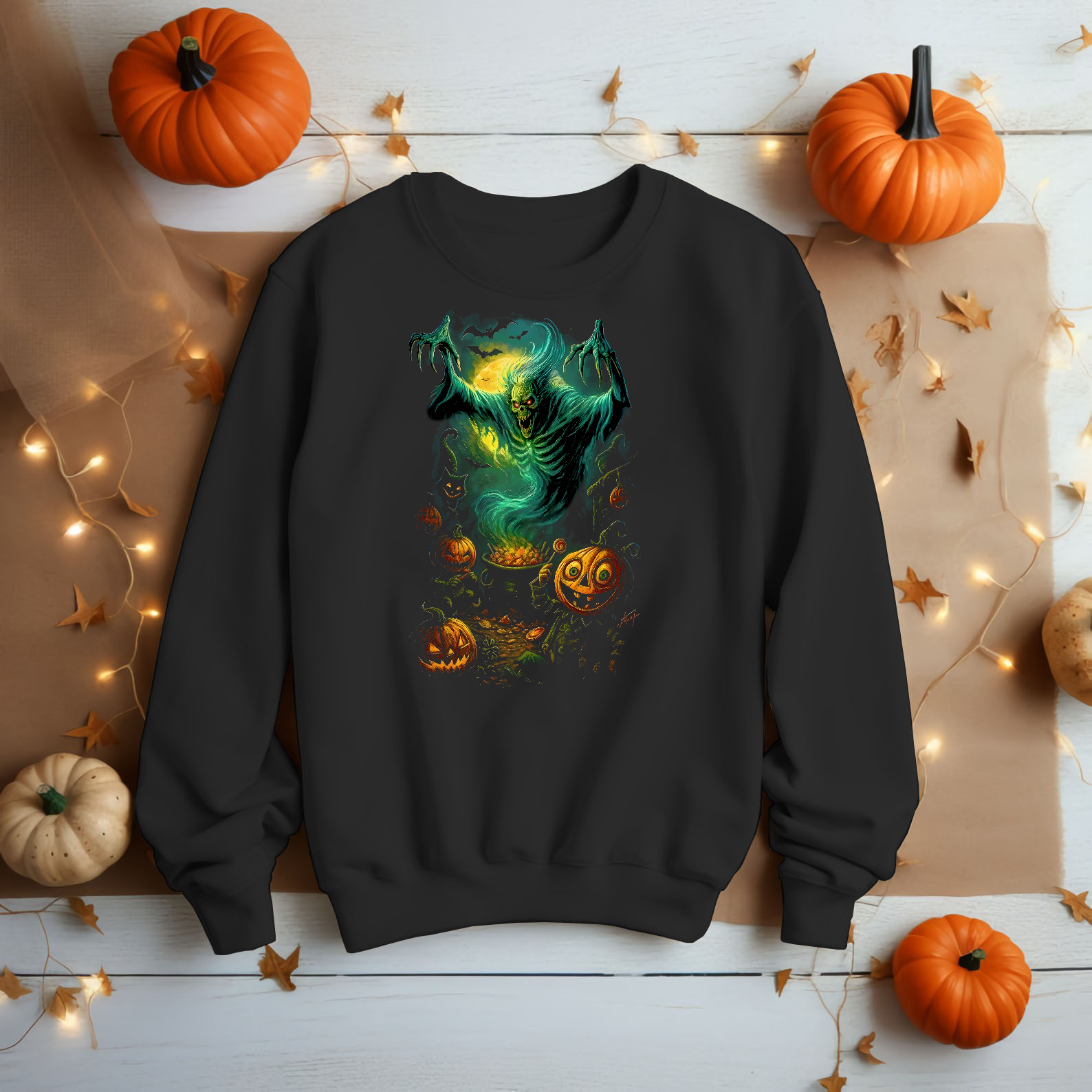Inspired by Classic Halloween Horror –Candy Cauldron Ghost Wraith Shirt