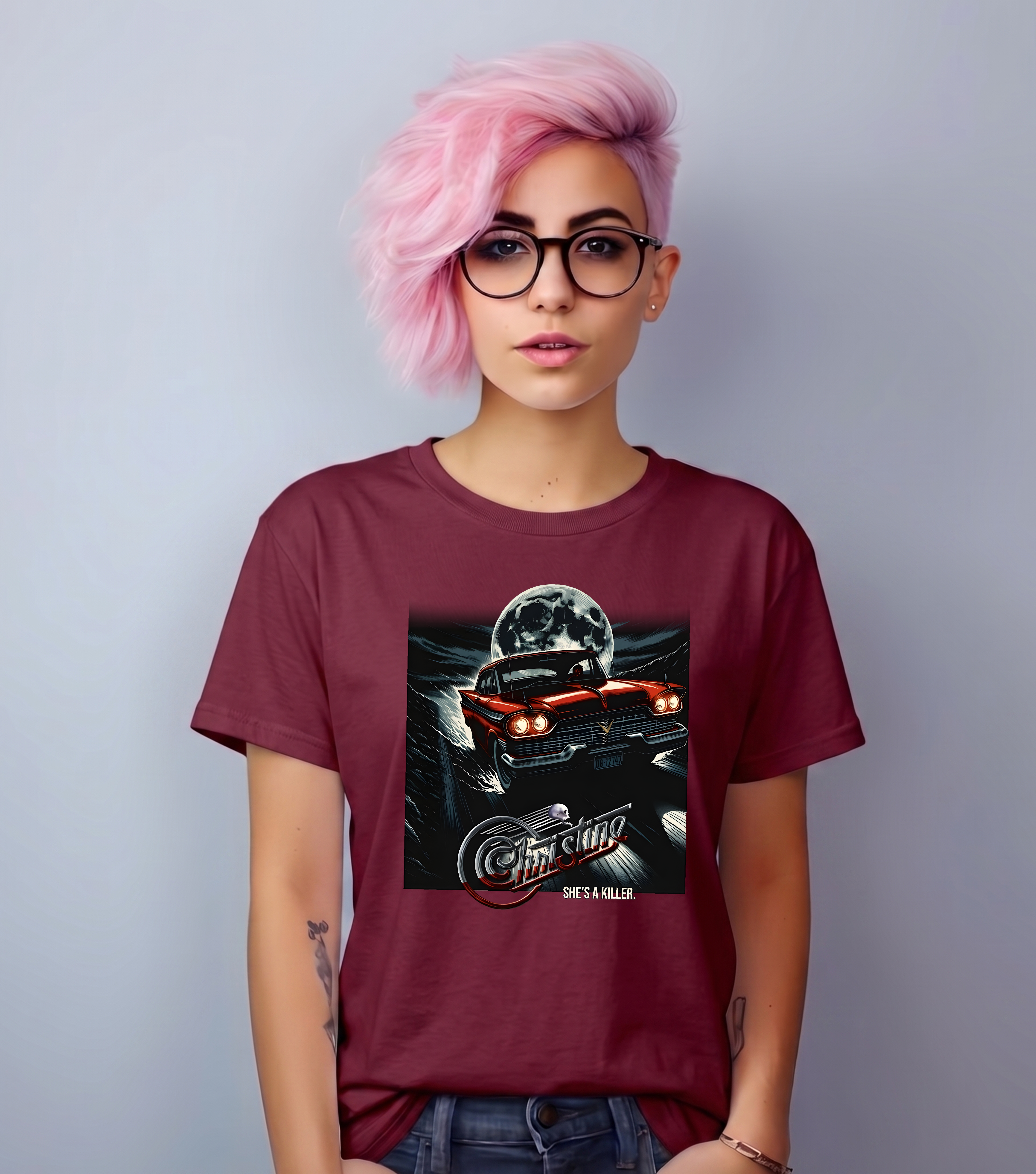 Christine T Shirt - 80's Stephen King Horror Classic - Plymouth Fury Car Art-TH82081