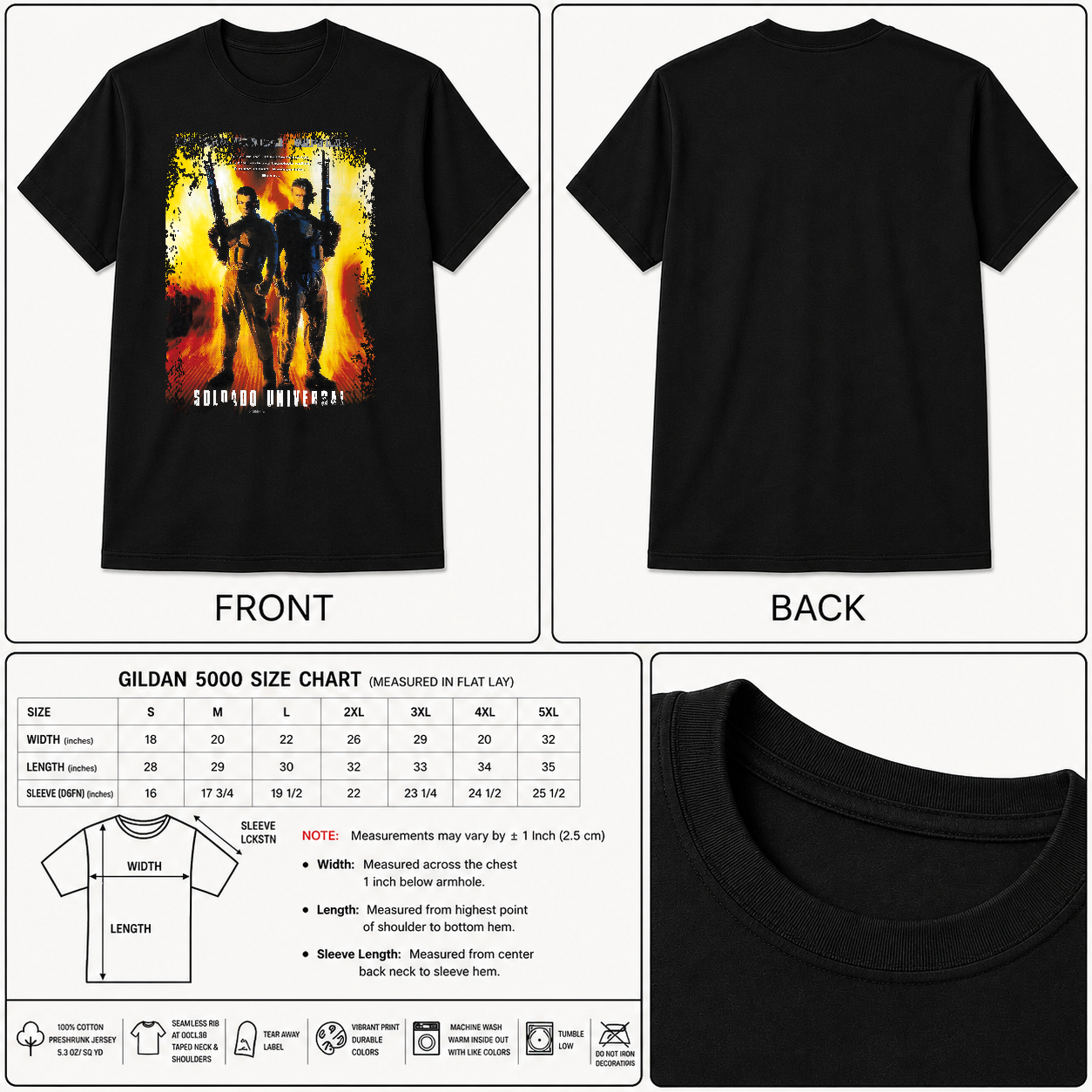 Universal Soldier - Movie Poster Inspired Unisex Black Shirt