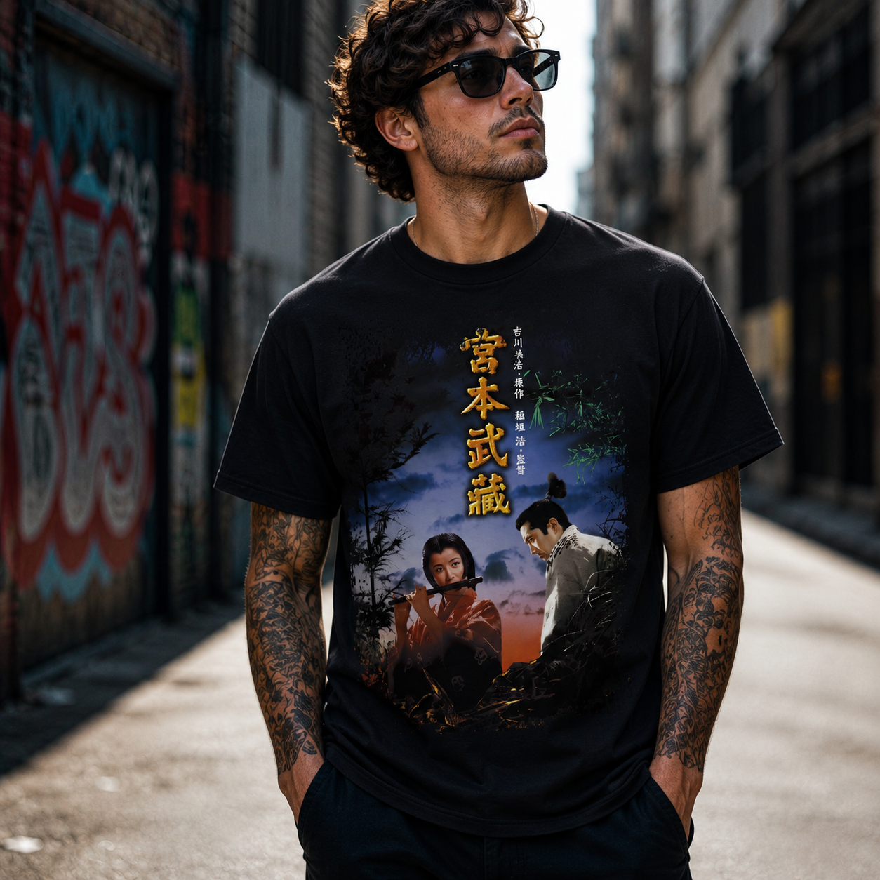 Samurai I - Musashi Miyamo - Japanese Movie Poster Inspired Unisex Black Shirt