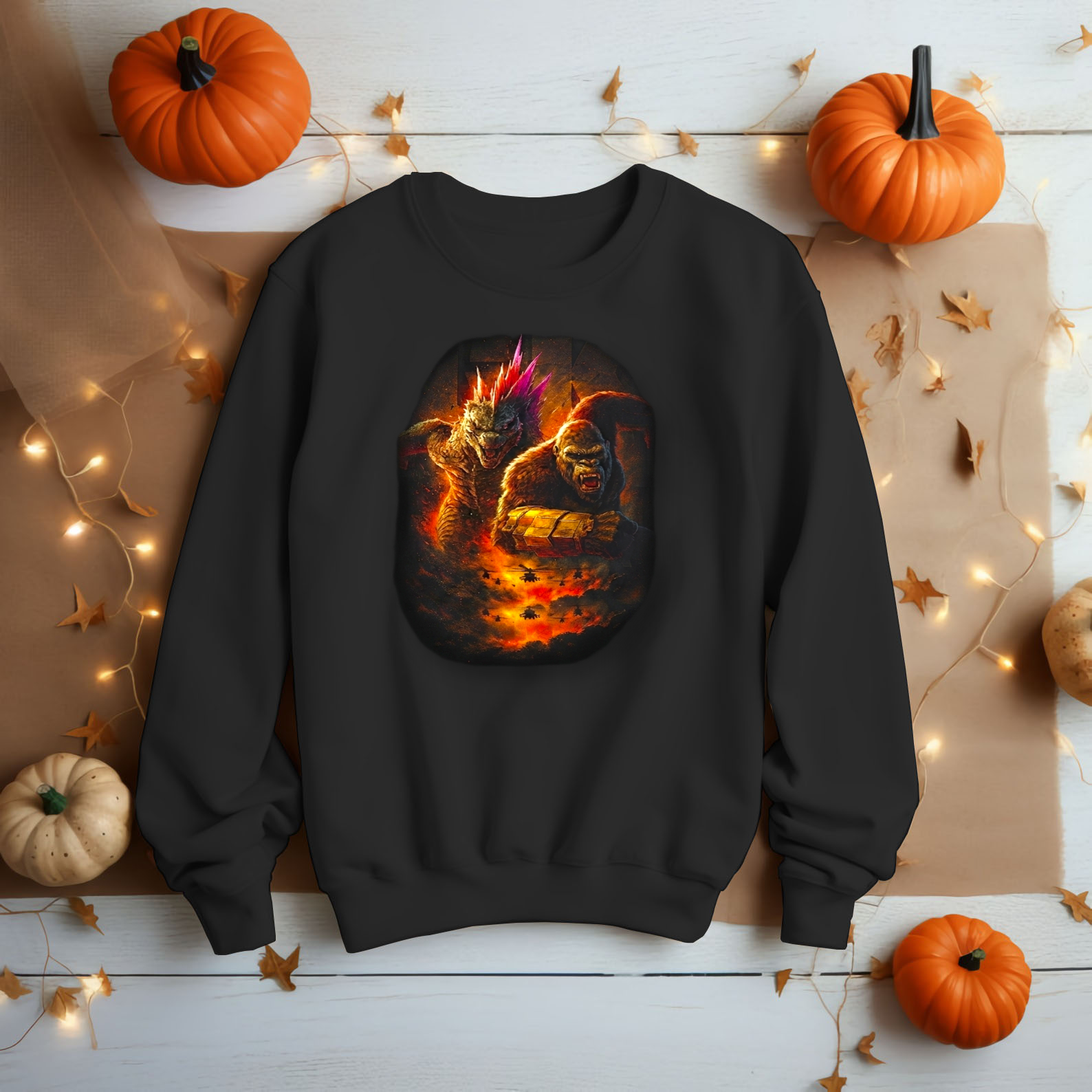 Godzilla x Kong Monster Battle Shirt Kaiju Action Movie Tee
