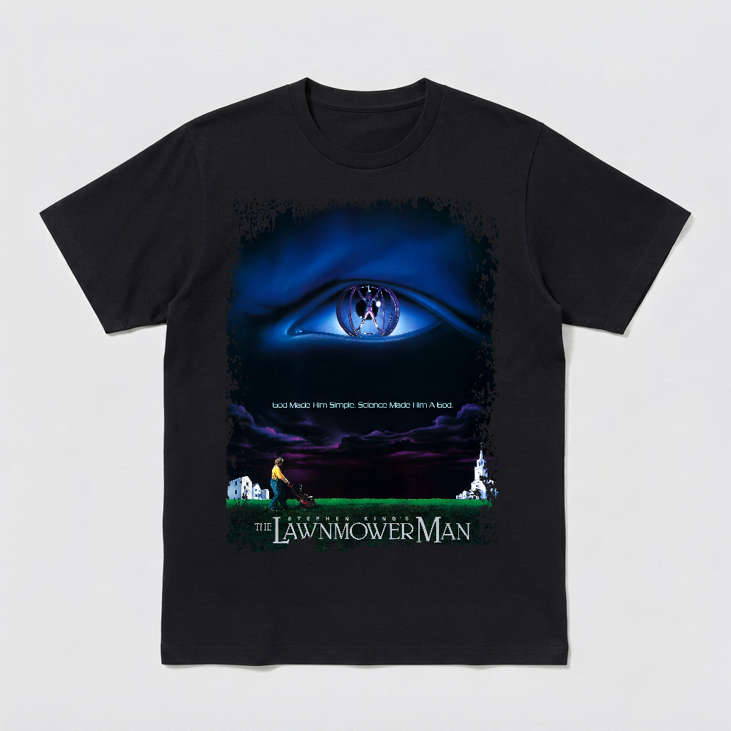 The Lawnmower Man - Movie Poster inspired Unisex Black T-Shirt - HQ