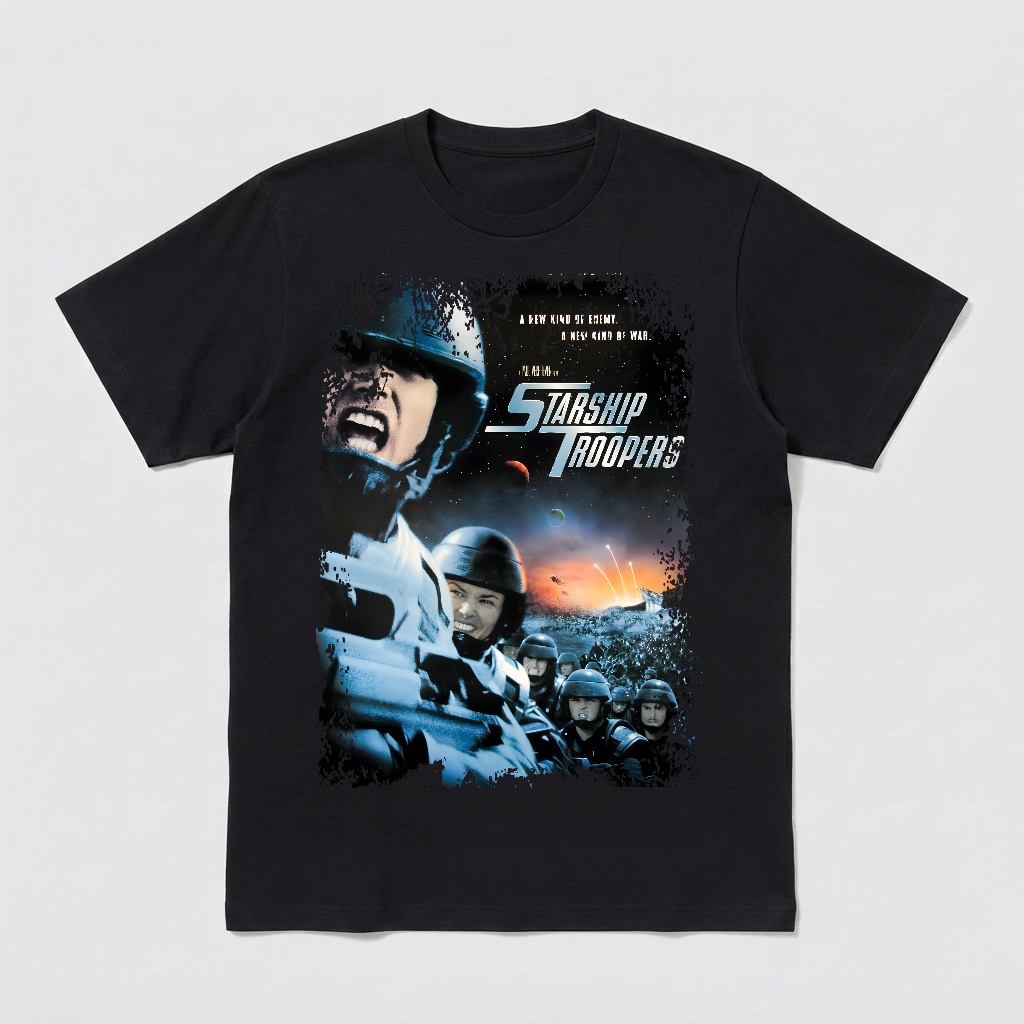 Starship Troopers - Movie Poster inspired Unisex Black Shirt - HQ