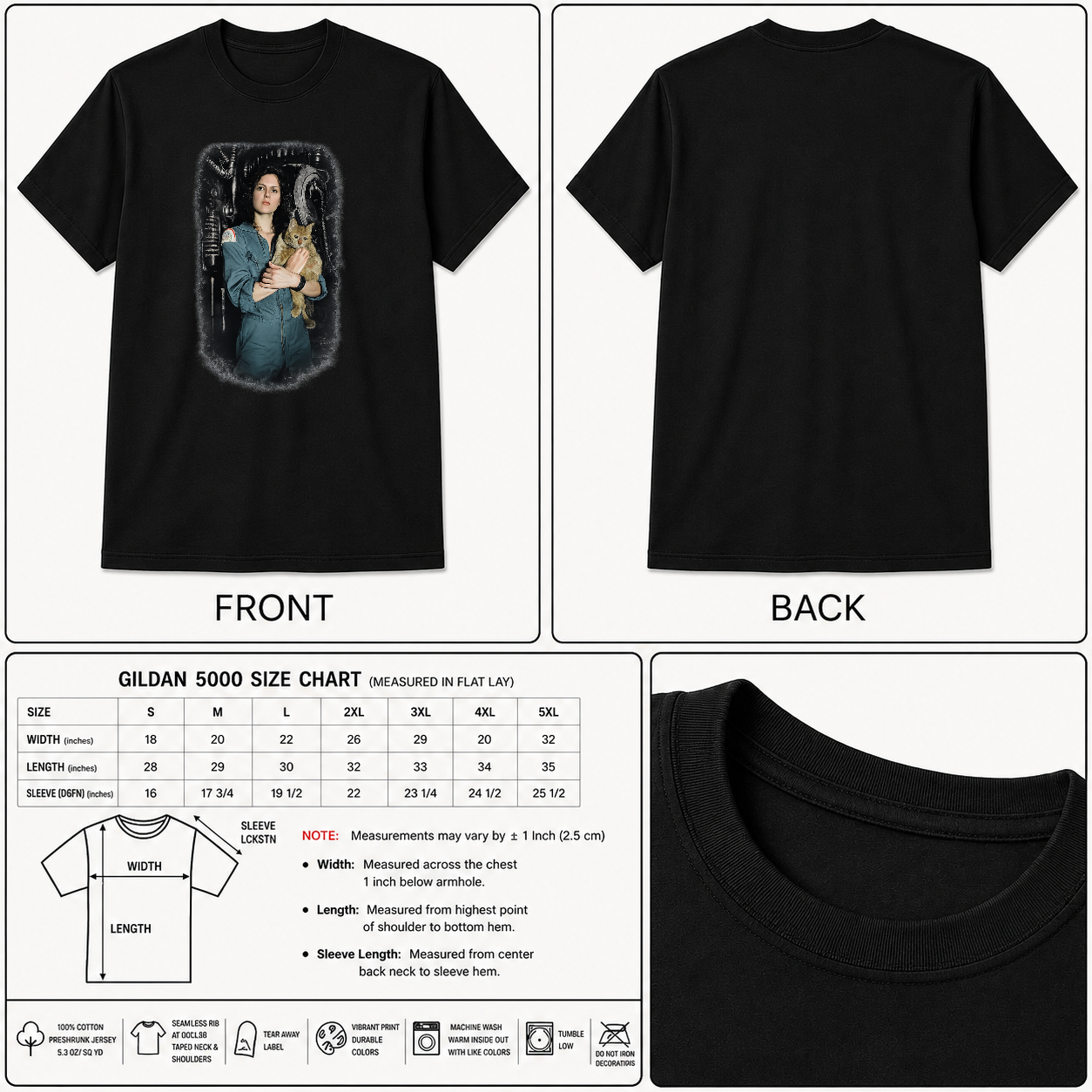 Aliens Shirt Ellen Ripley with Jones Unisex Cat Movie Film Horror Nostromo - HQ