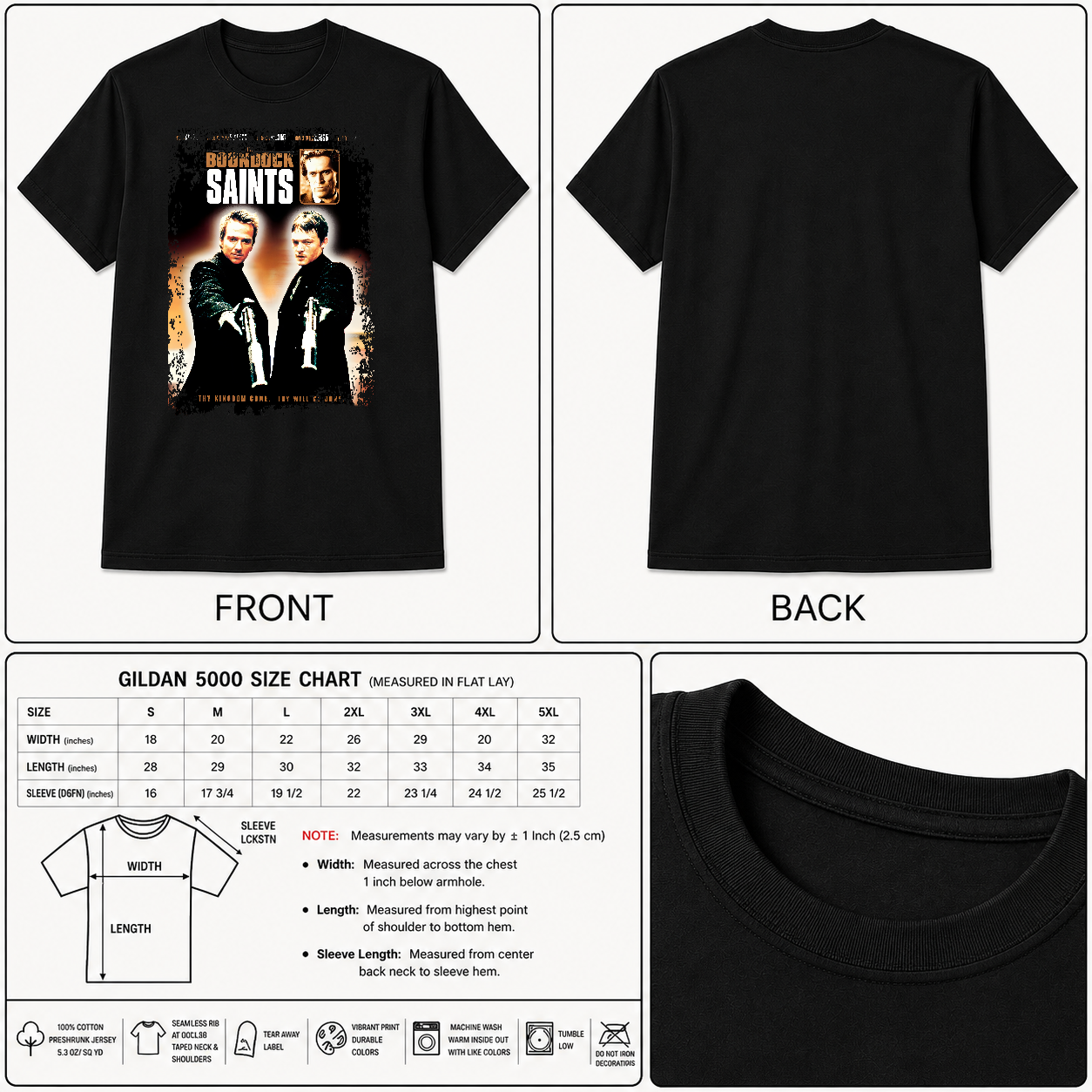 The Boondock Saints - Movie Poster Inspired Unisex Black Shirt