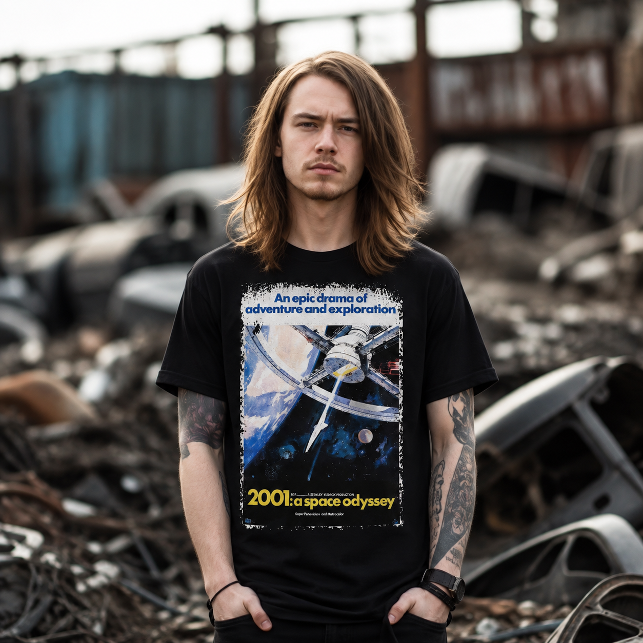 2001: A Space Odyssey (1968) - Movie Poster inspired Unisex Black Shirt