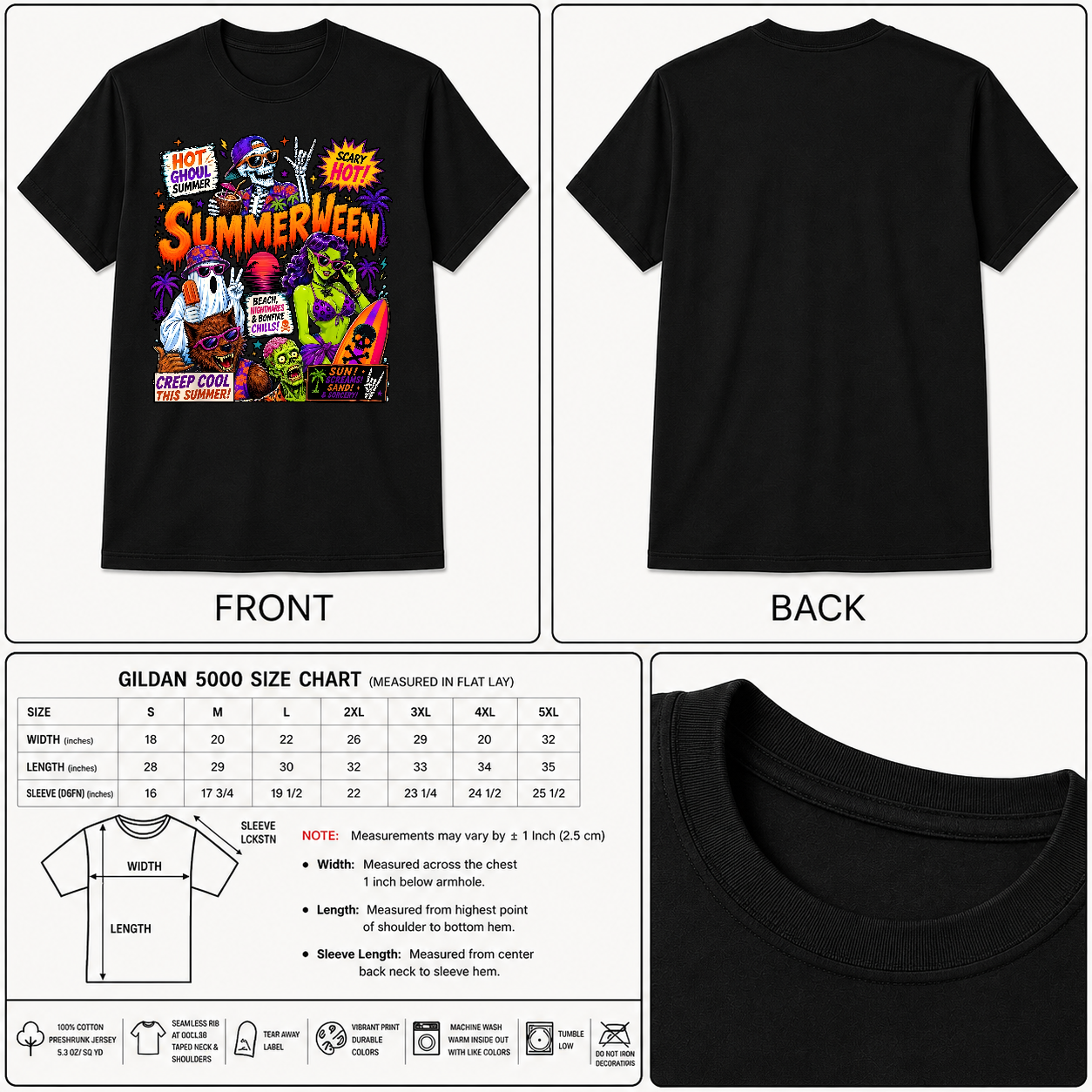 Spooky Summerween, Funny Ghost Skeleton Halloween Summer T-Shirt-TH82091