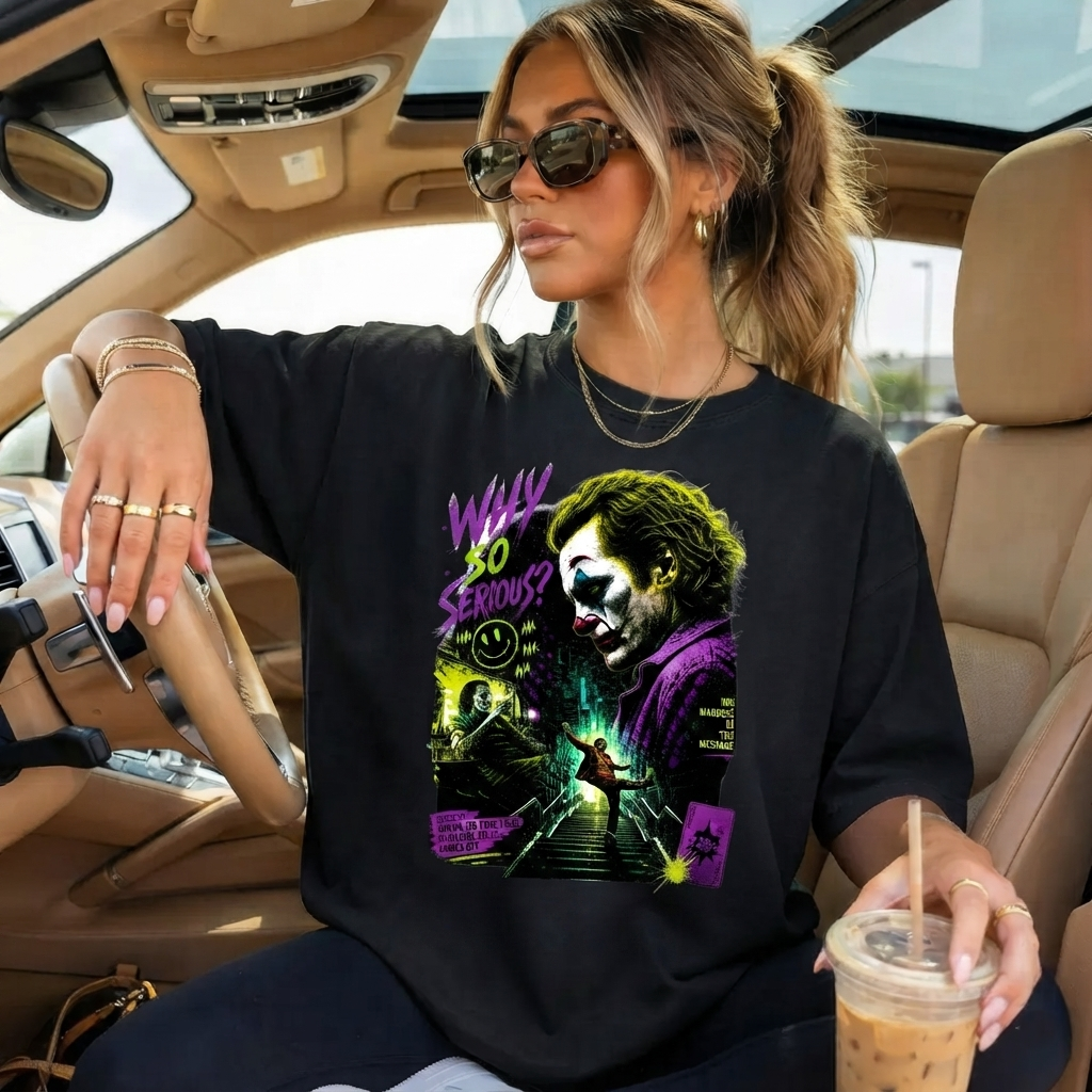 Joker Why So Serious Graphic Shirt Vintage Style Movie Art Tee