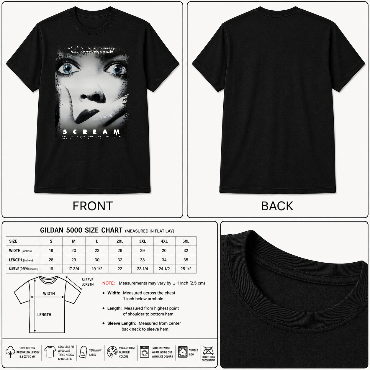 Scream - Movie Poster Inspired Unisex Black Shirt