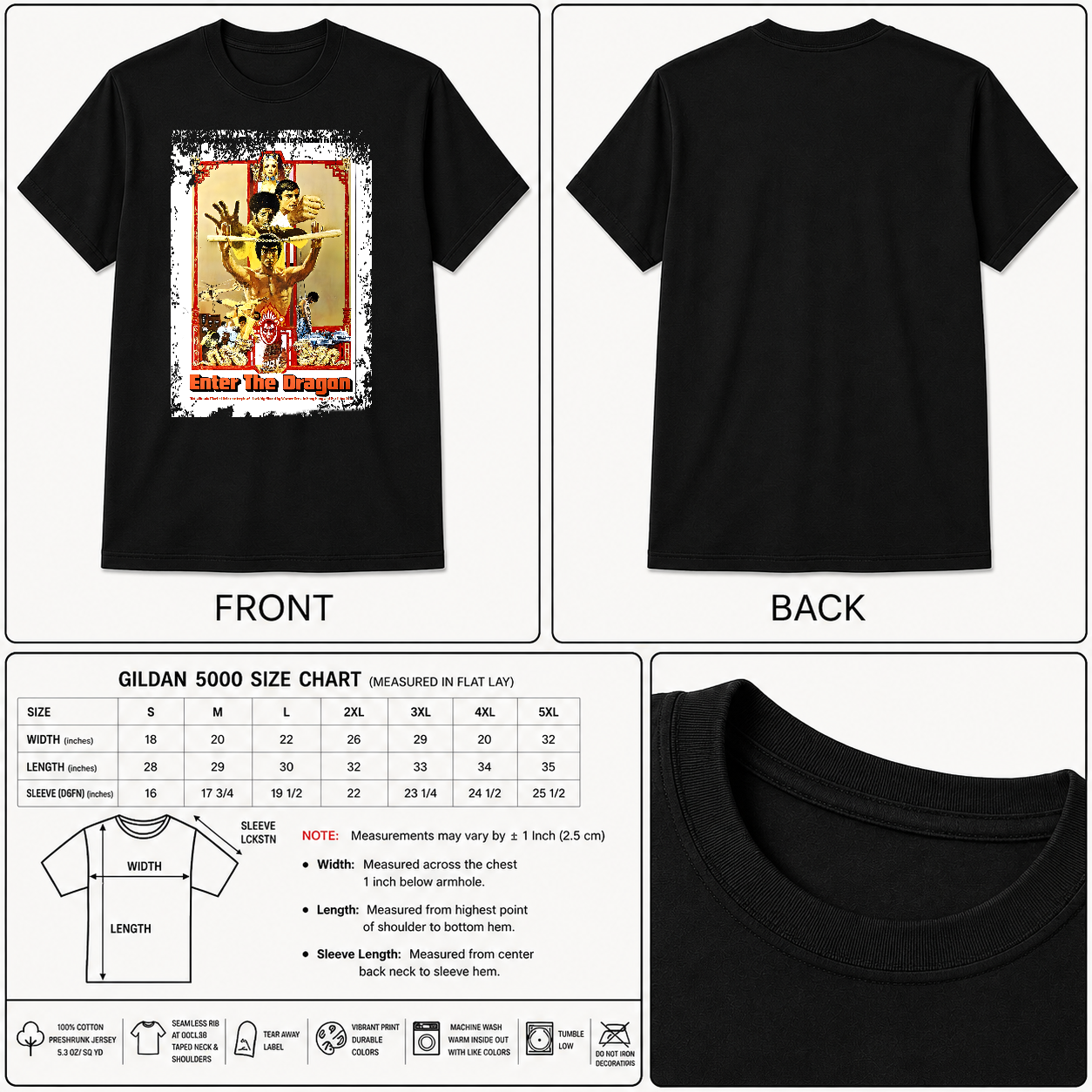 Enter the Dragon - Movie Poster Inspired Unisex Black Shirt