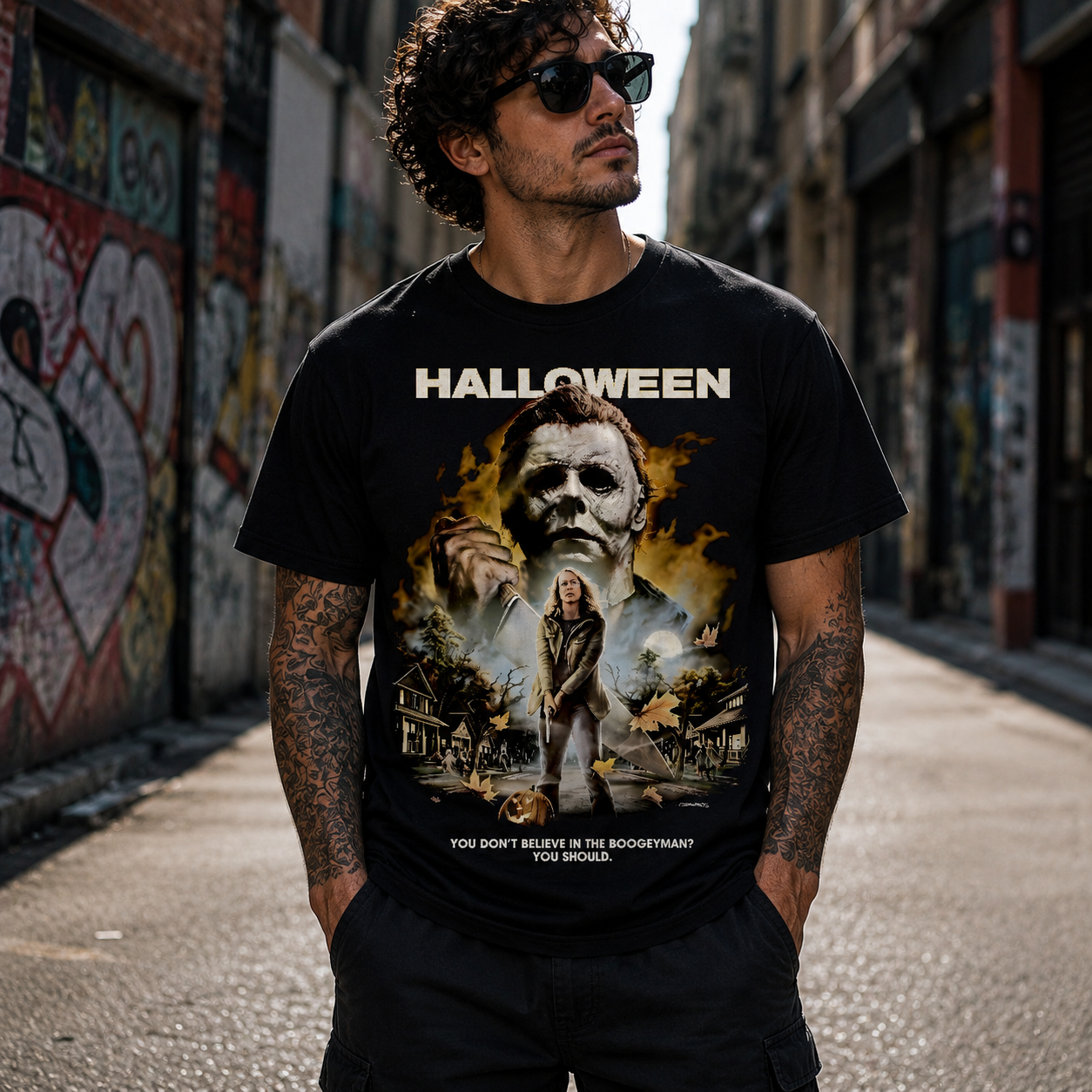 Halloween Movie Horror Michael Myers T-Shirt Black S-3XL-TH81996