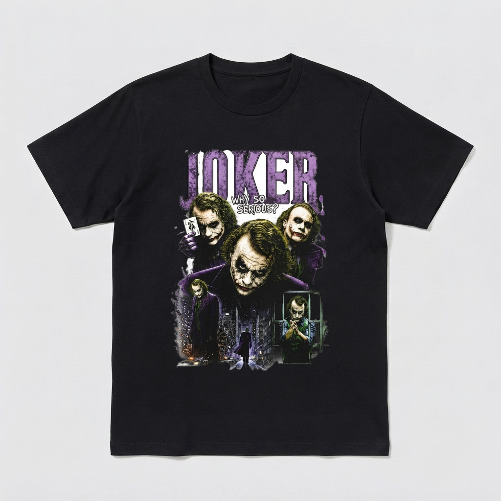 Joker Why So Serious Graphic Art Shirt Vintage Movie Tee for Fans