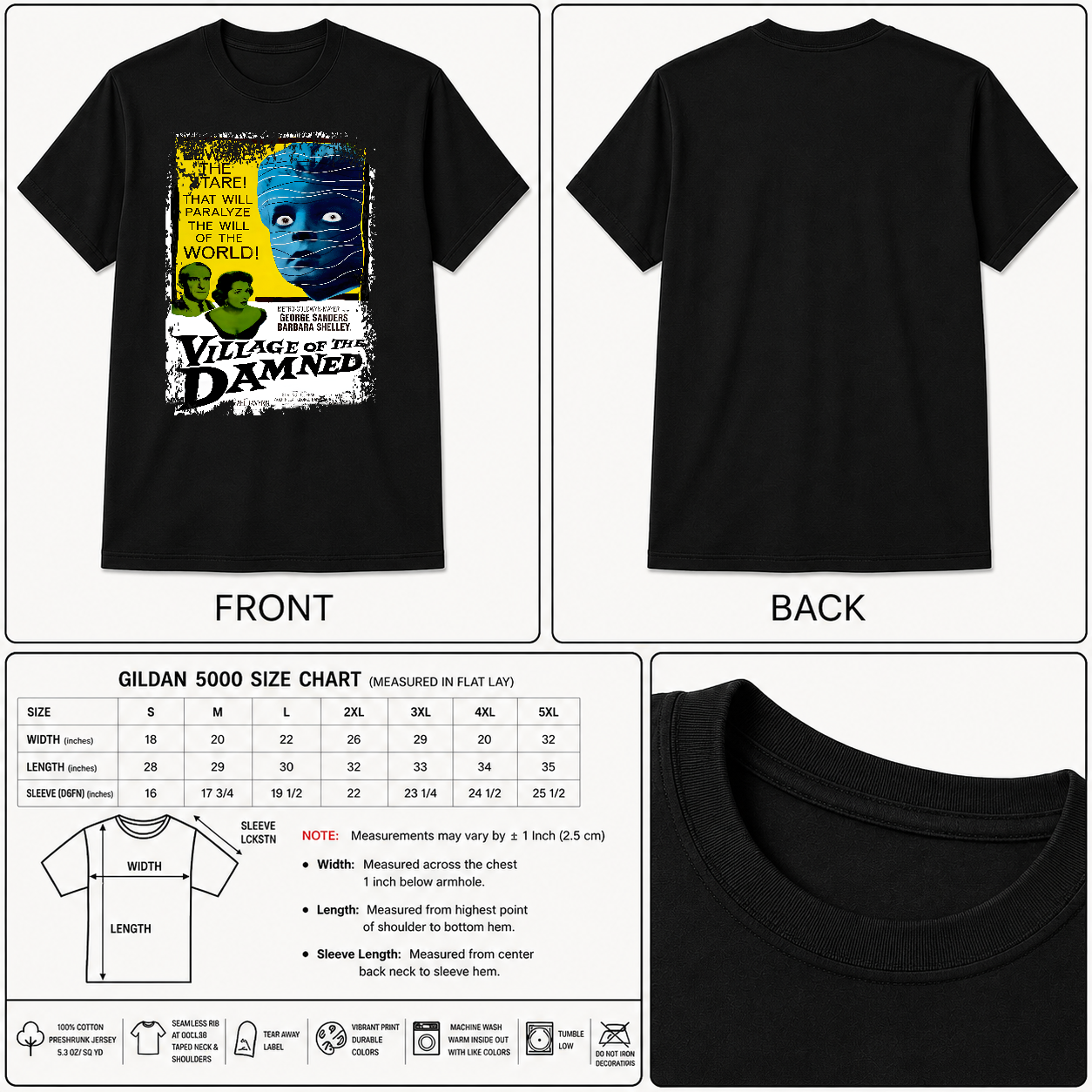 Village of the Damned (1960) - Movie Poster inspired Unisex Black Shirt