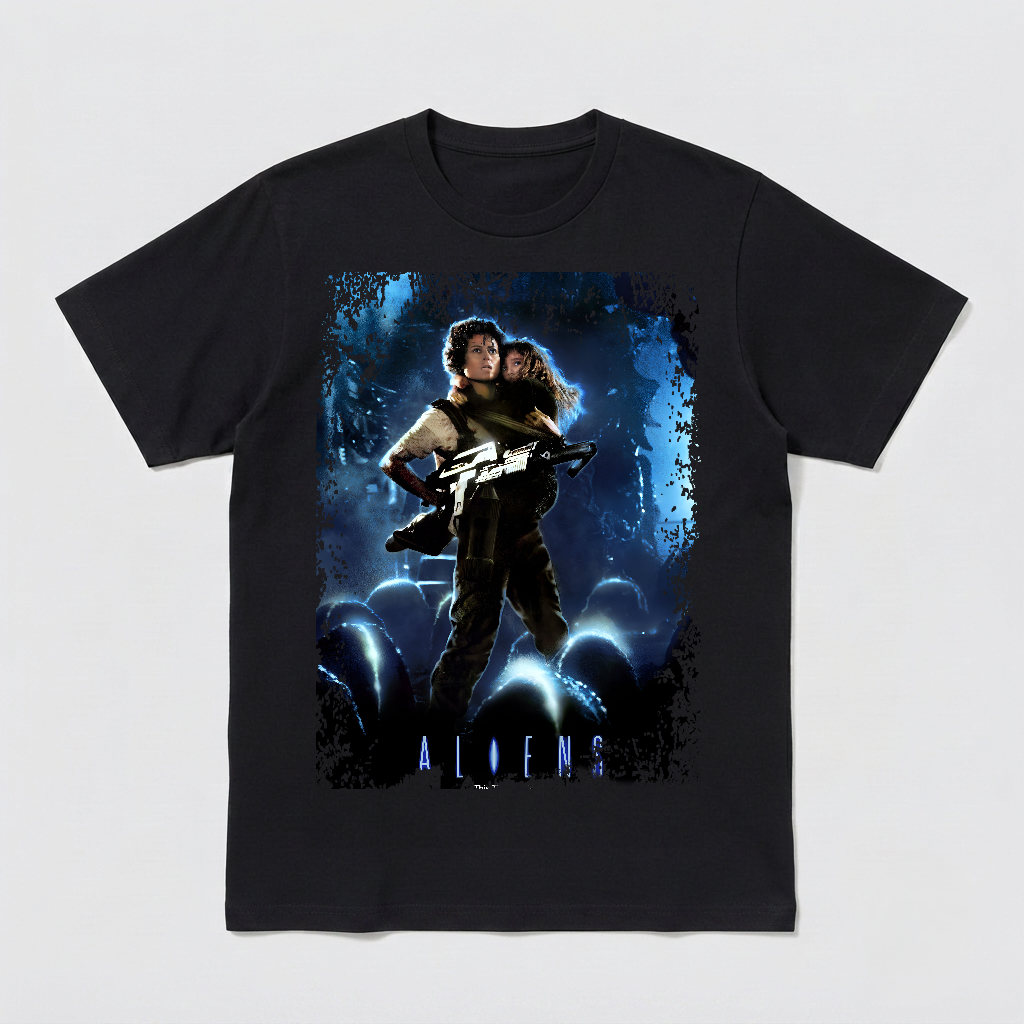 Aliens - Movie Poster Inspired Unisex Black T-Shirt - HQ