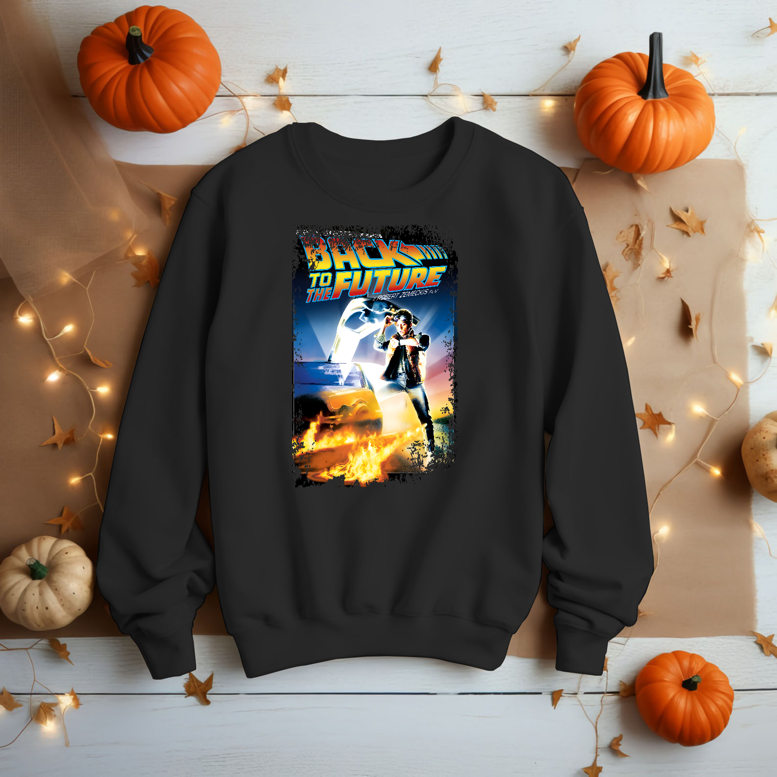 Back to the Future - Movie Poster Inspired Unisex Black Shirt