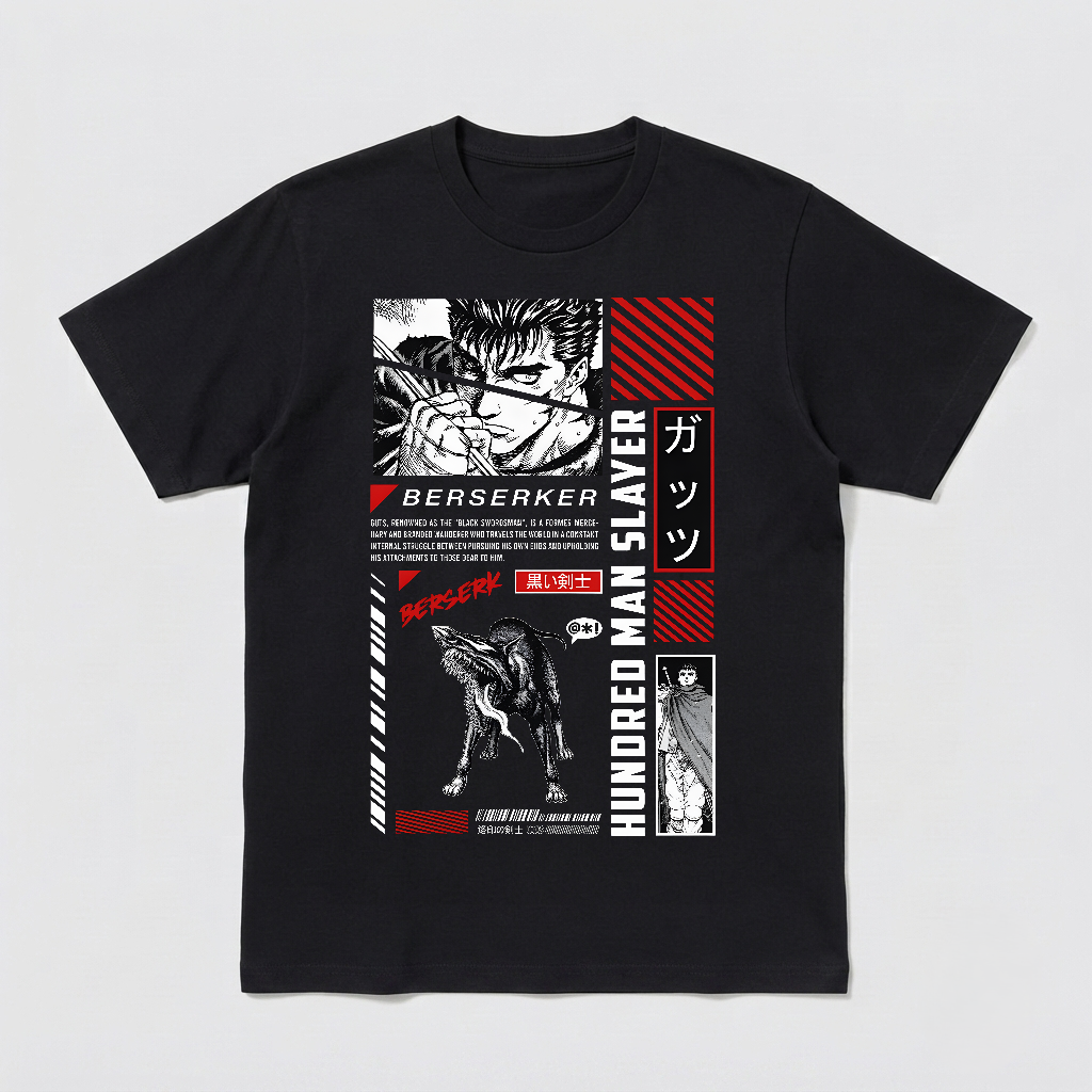 Berserk Anime Berserker Shirt Guts Hundred Man Slayer Graphic All Sizes