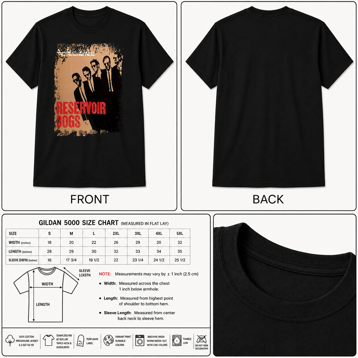 Reservoir Dogs - Movie Poster Inspired Unisex Black Shirt