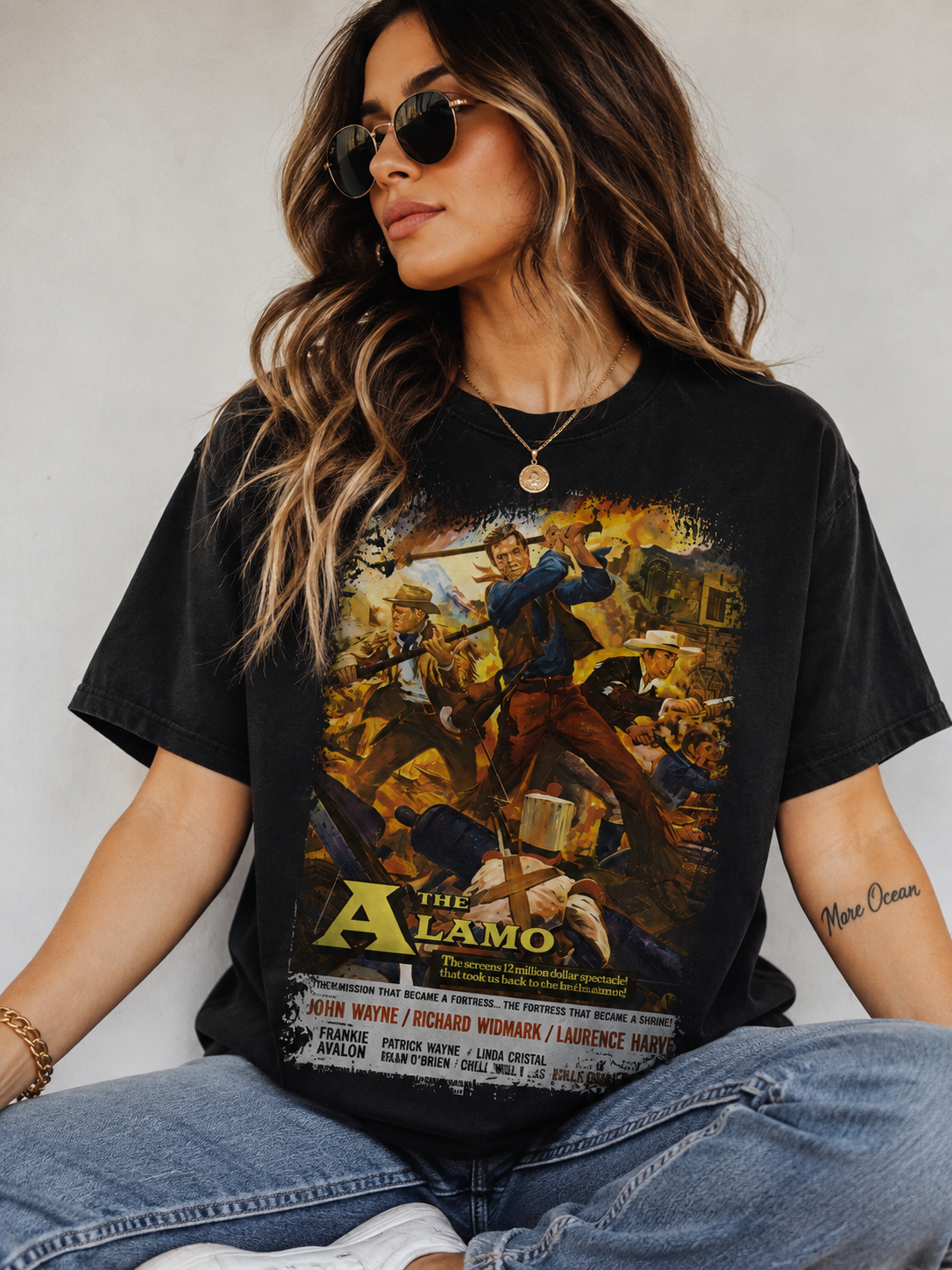 The Alamo - Western Movie Poster inspired Unisex Black Shirt