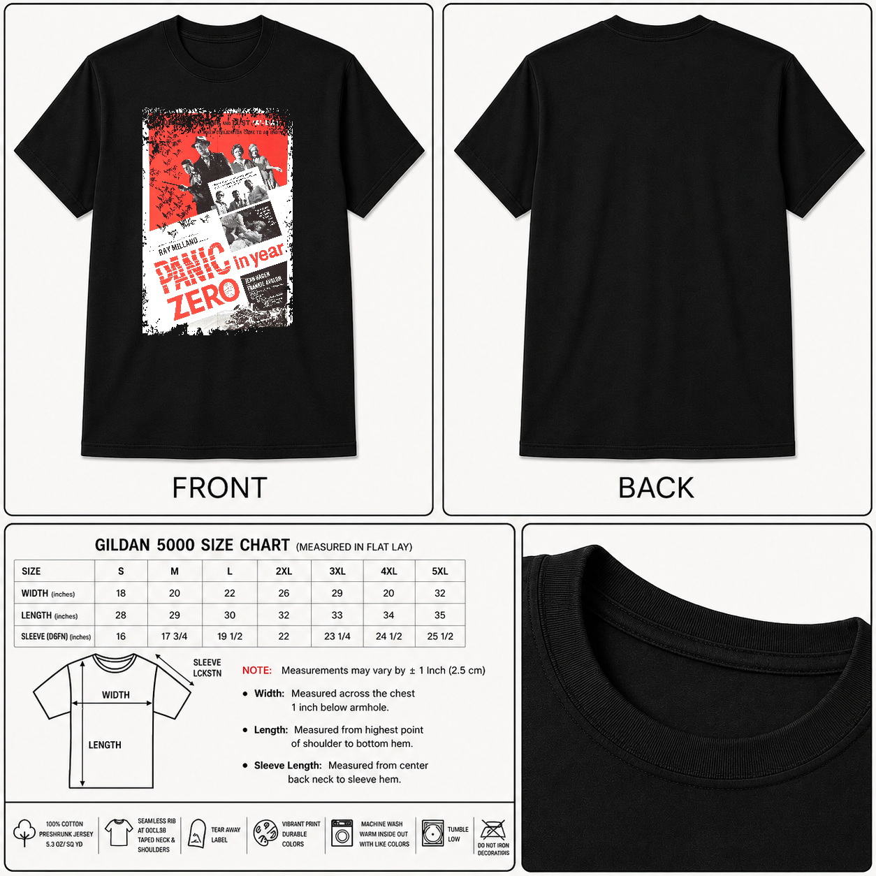 Panic in Year Zero (1962) - Movie Poster inspired Unisex Black Shirt