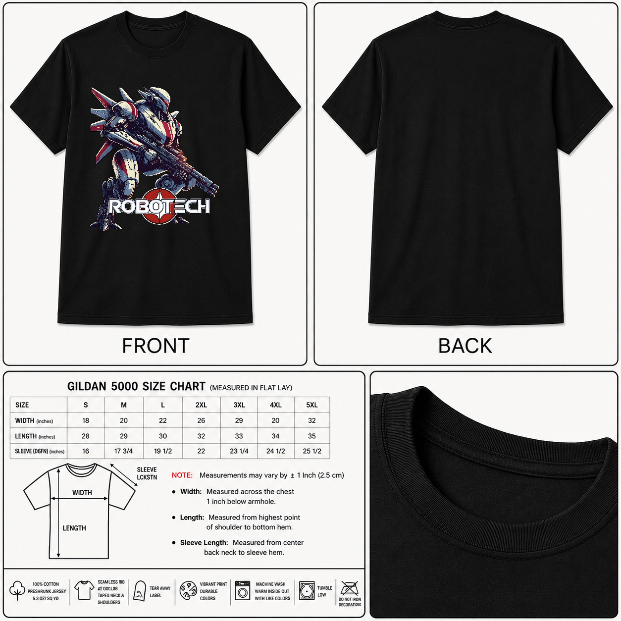 Robotech T Shirt - Valkyrie - 80's Sci Fiction Cartoon Classic Retro Tee - New-TH82088