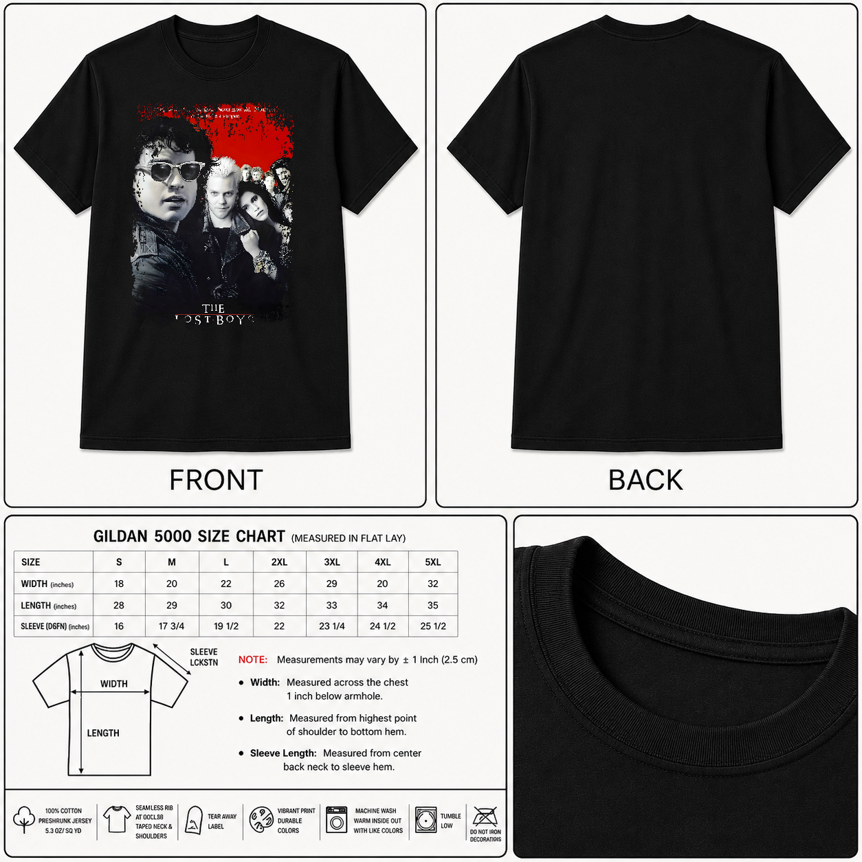 The Lost Boys - Movie Poster Inspired Unisex Black Shirt - HQ
