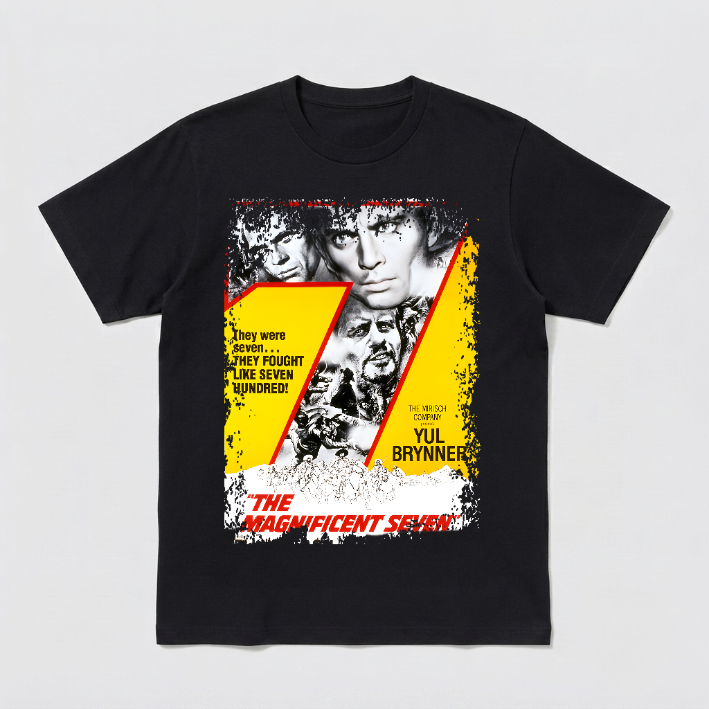 The Magnificent Seven - Western Movie Poster inspired Unisex Black Shirt