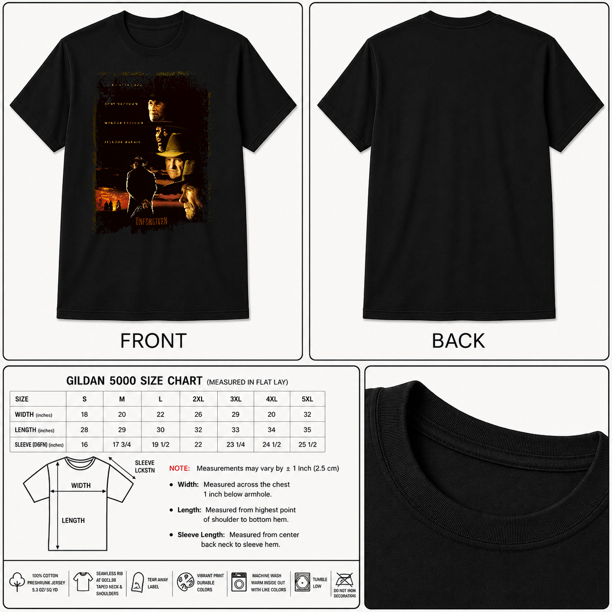 Unforgiven - Movie Poster Inspired Unisex Black Shirt