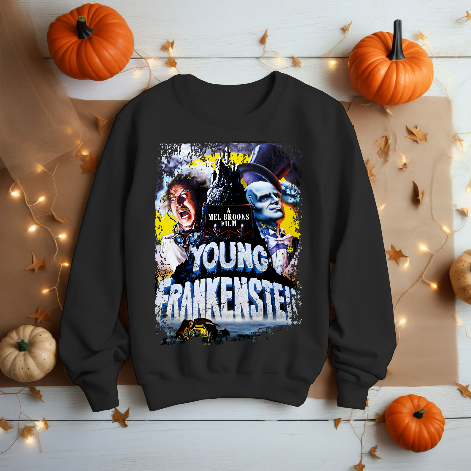 Young Frankenstein - Movie Poster Inspired Unisex Black T-Shirt - HQ