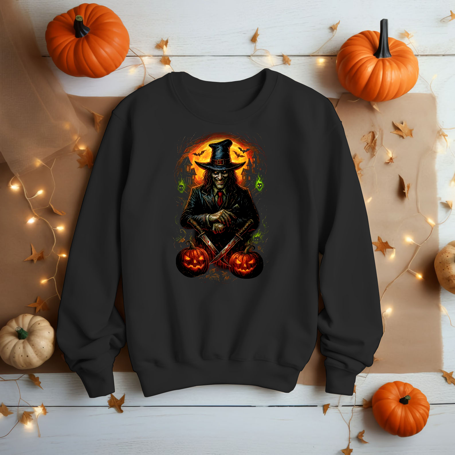 Witch Warlock Halloween Dark Horror Art Unisex Black Shirt