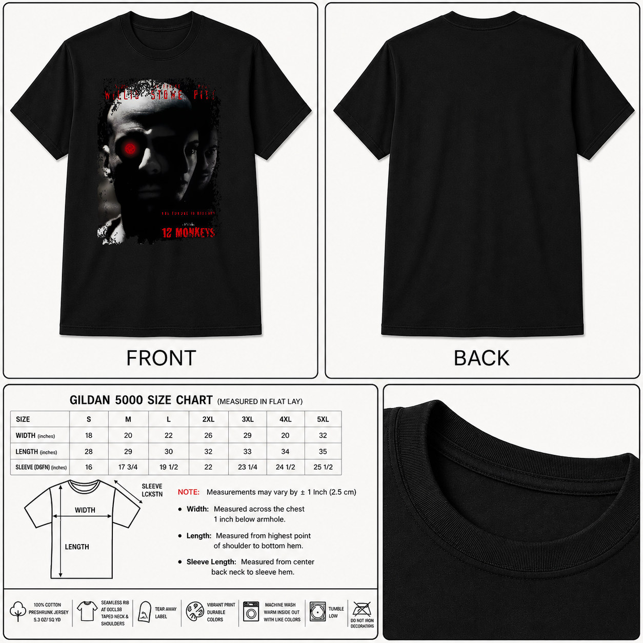 12 Monkeys - Movie Poster Inspired Unisex Black Shirt