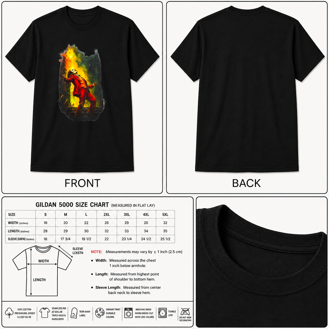 Joker Movie Shirt Joaquin Phoenix Inspired Clown Villain Chaos Tee
