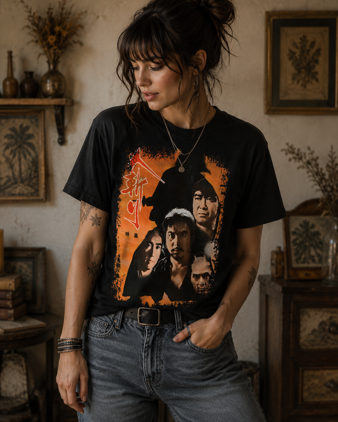 Hitokiri - Japanese Movie Poster Inspired Unisex Black Shirt