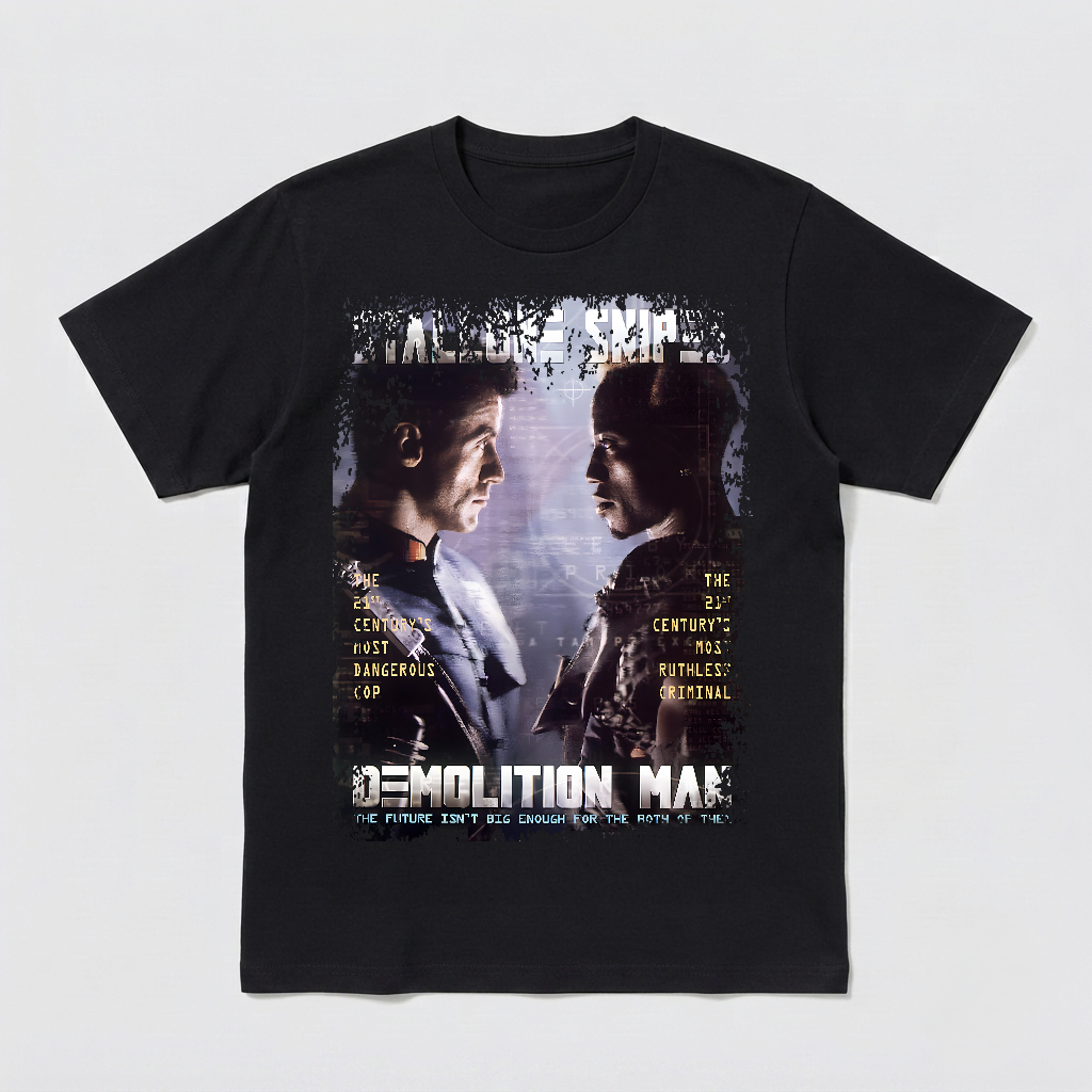 Demolition Man - Movie Poster Inspired Unisex Black T-Shirt - HQ