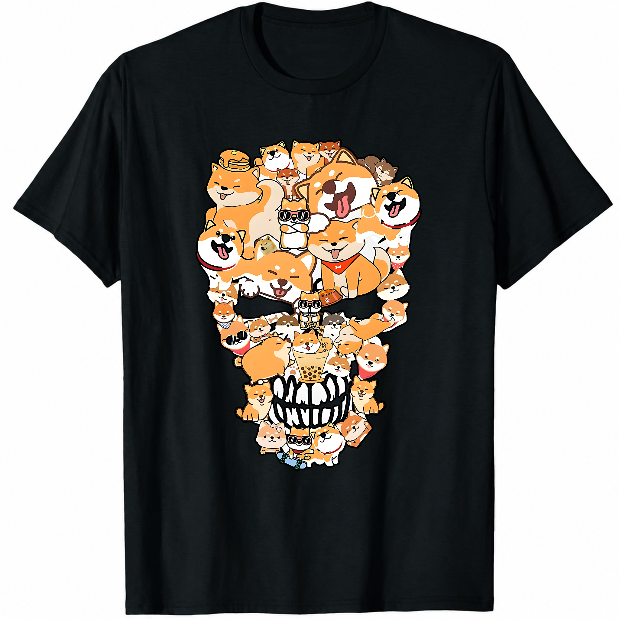 Shiba Inu Skull - Skeleton Halloween Costume Skull Shiba Unisex T-shirt-TH82092