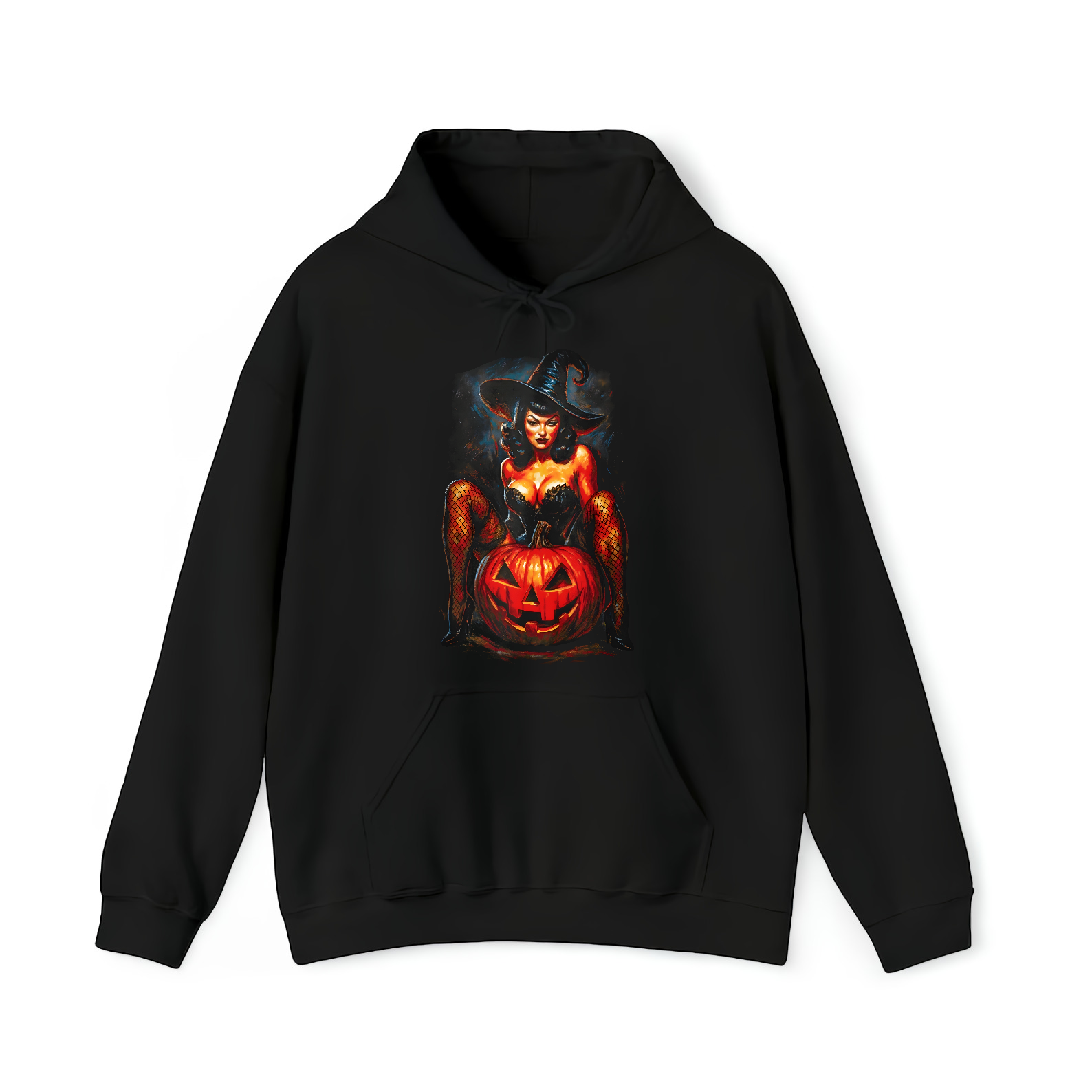 Horror Sexy Witch Tee Unique Halloween Unisex Black Printed Shirt