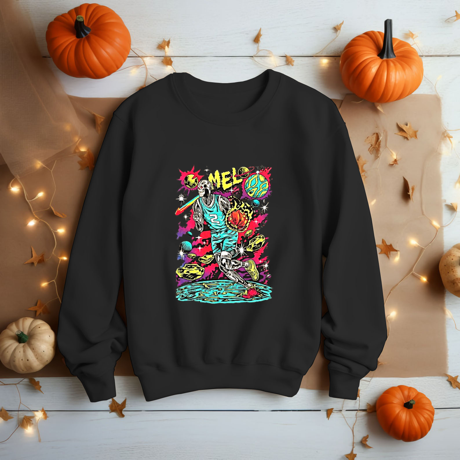 Psychedelic Skull Basketball Shirt Trippy Galaxy Graphic Tee Retro Streetwear