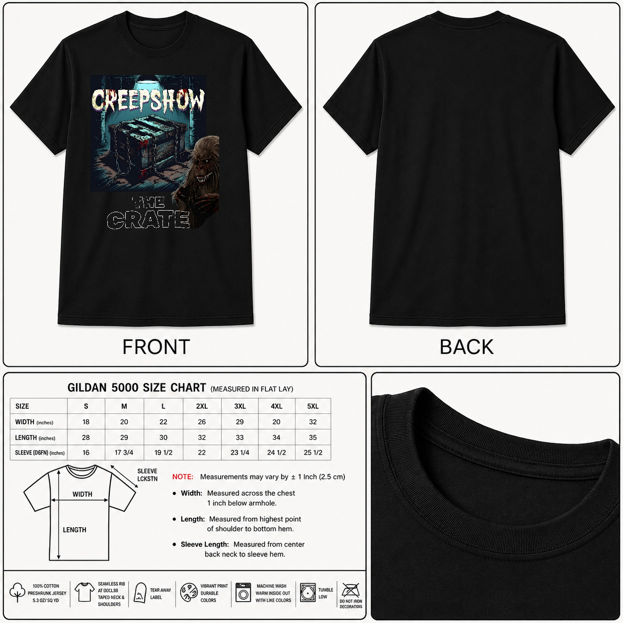 Creepshow T Shirt - The Crate - 80's Classic Horror Graphic Art Tee-TH82082