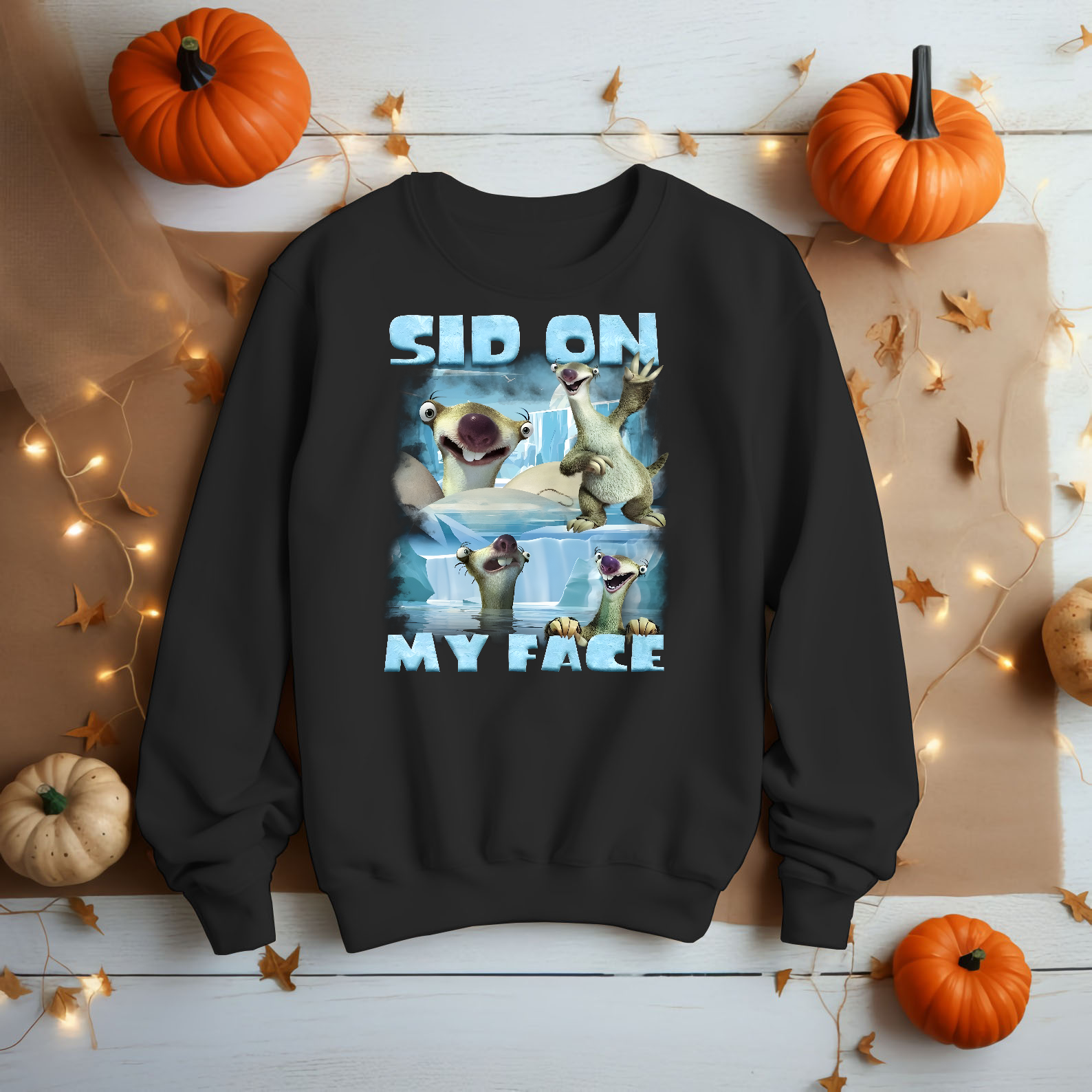 Sid On My Face Meme T-Shirt,Funny Ice Age Shirt,Edgy Meme Graphic Tee,Cursed Meme Shirt,Sarcastic Offensive Humor Shirt,Gen Z Gag Gift